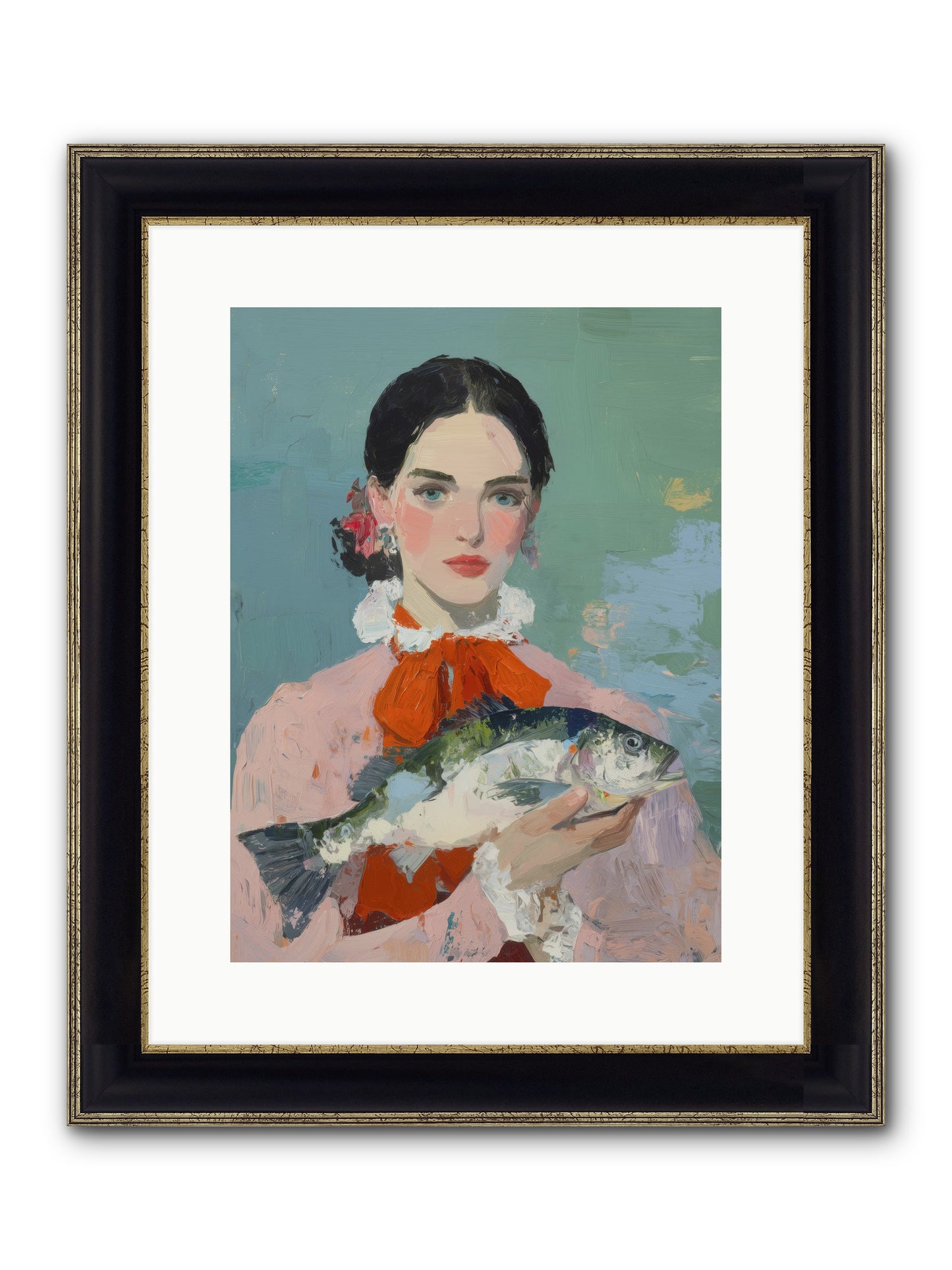 Bistro Goddess Framed Print - Black & Gold 12x16