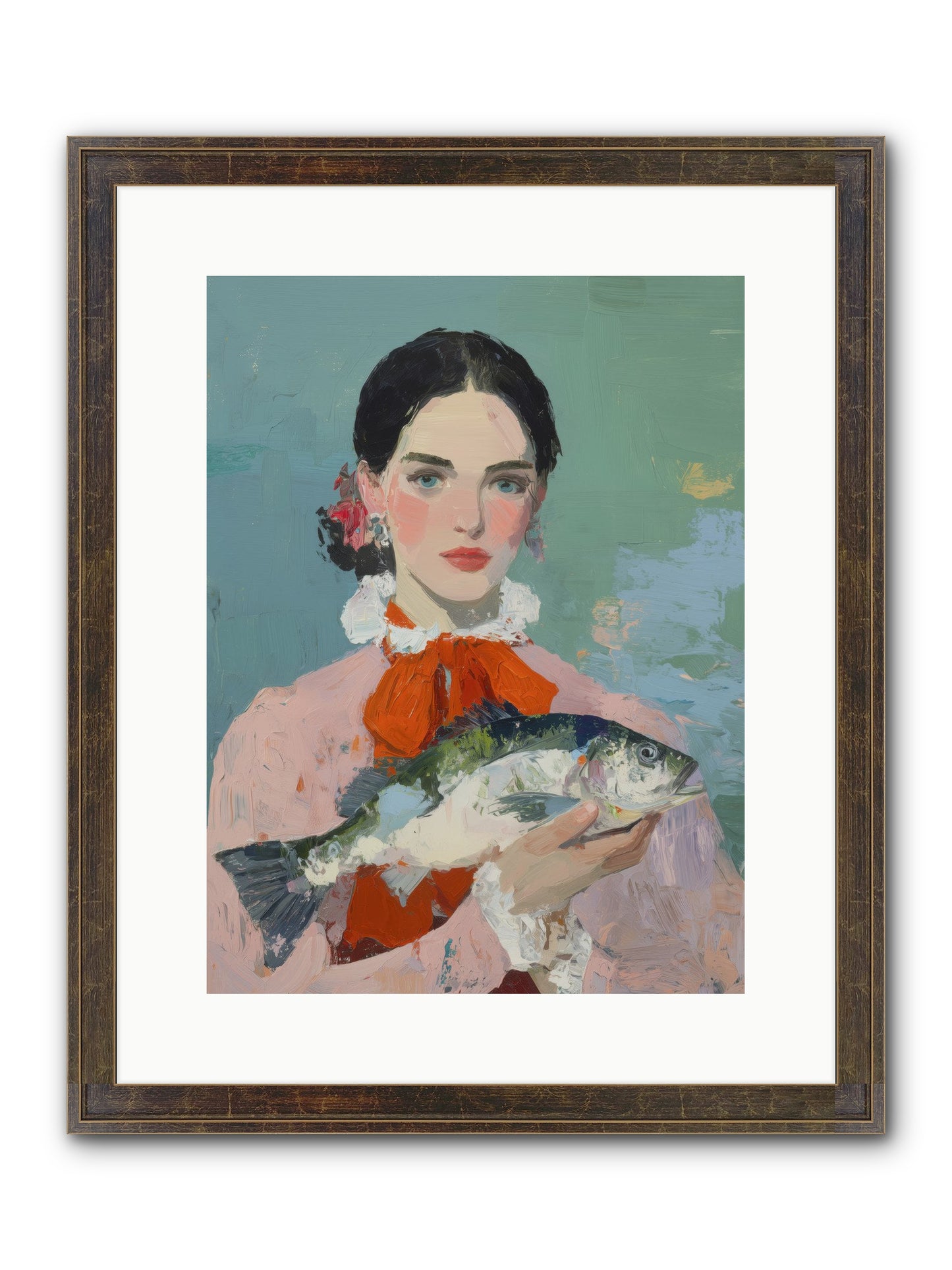 Bistro Goddess Framed Print - Slimwoods Black/Gold 12x16