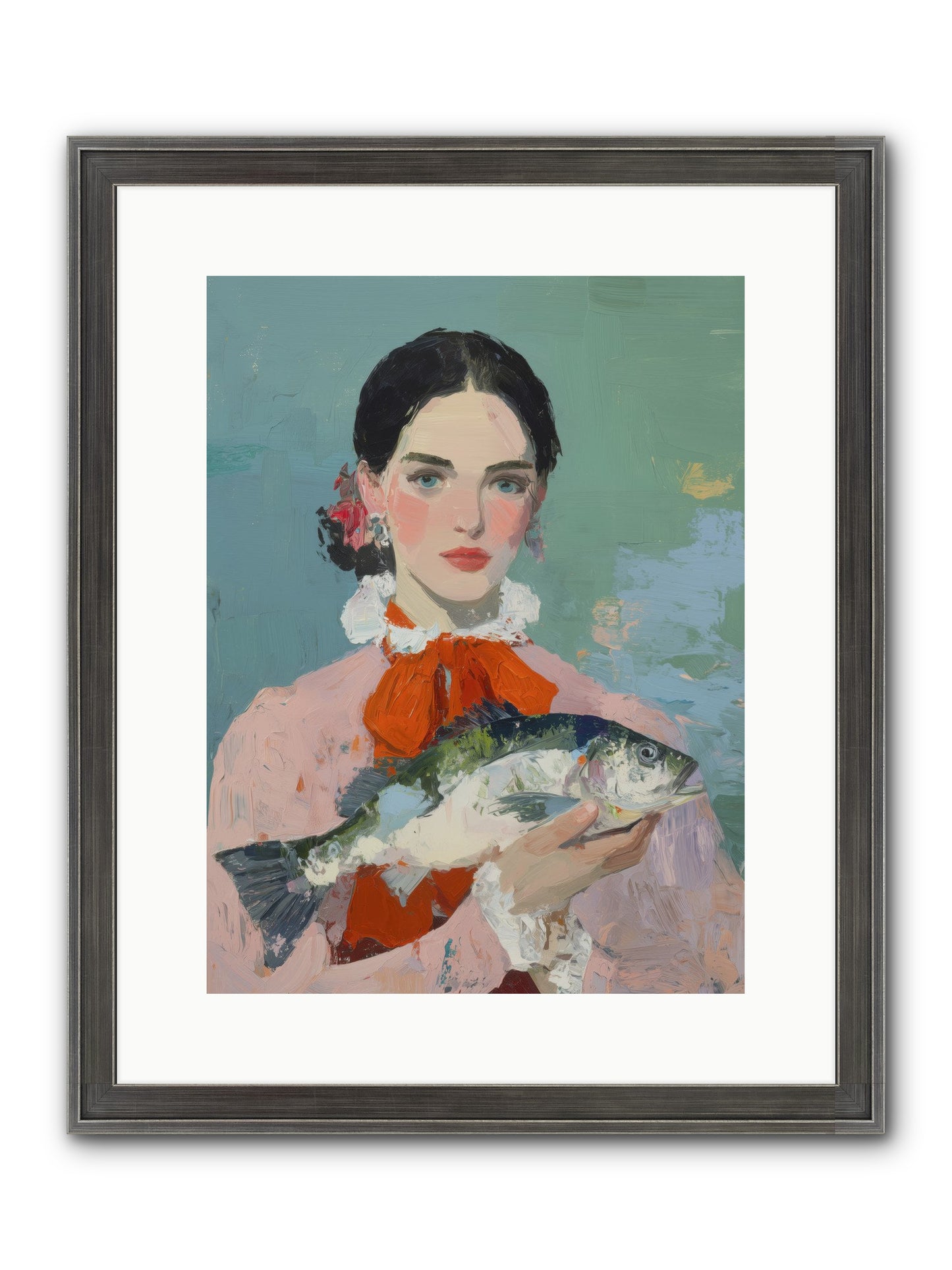 Bistro Goddess Framed Print - Slimwoods Black/Silver 12x16