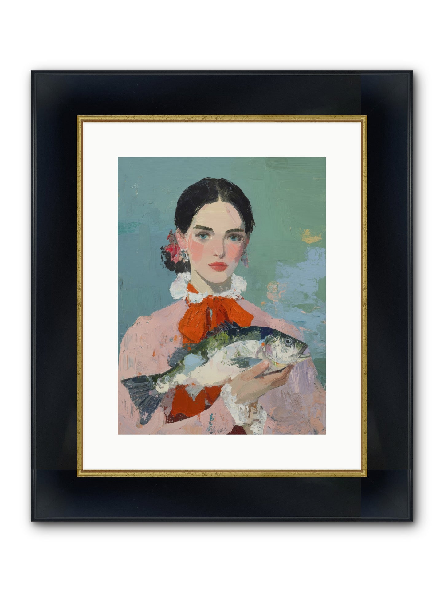 Bistro Goddess Framed Print - Wide Black w/Gold 12x16
