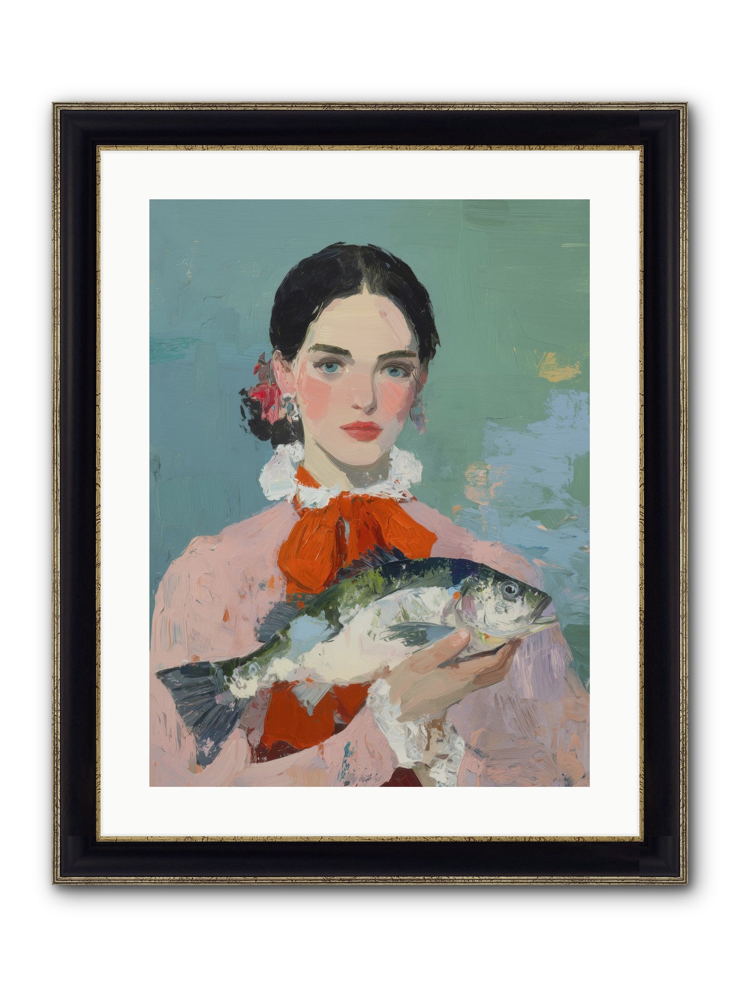 Bistro Goddess Framed Print - Black & Gold 18x24