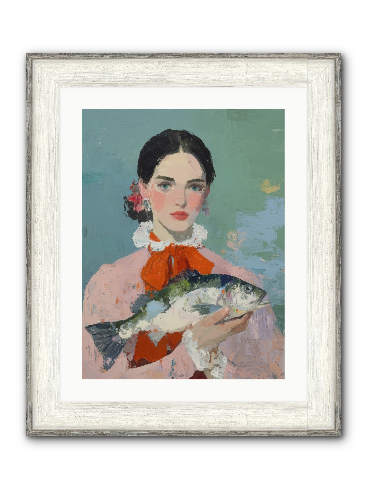 Bistro Goddess Framed Print - Driftwood White 18x24