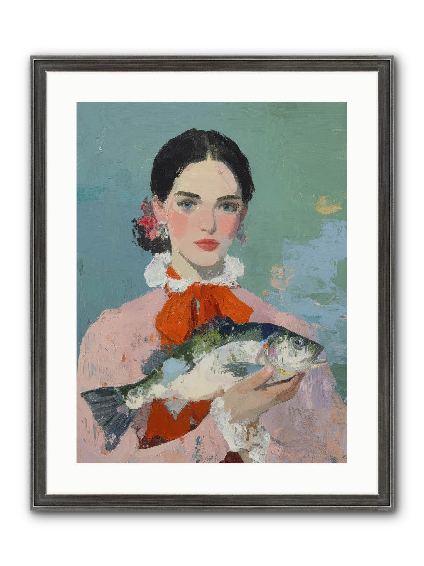 Bistro Goddess Framed Print - Slimwoods Black/Silver 18x24