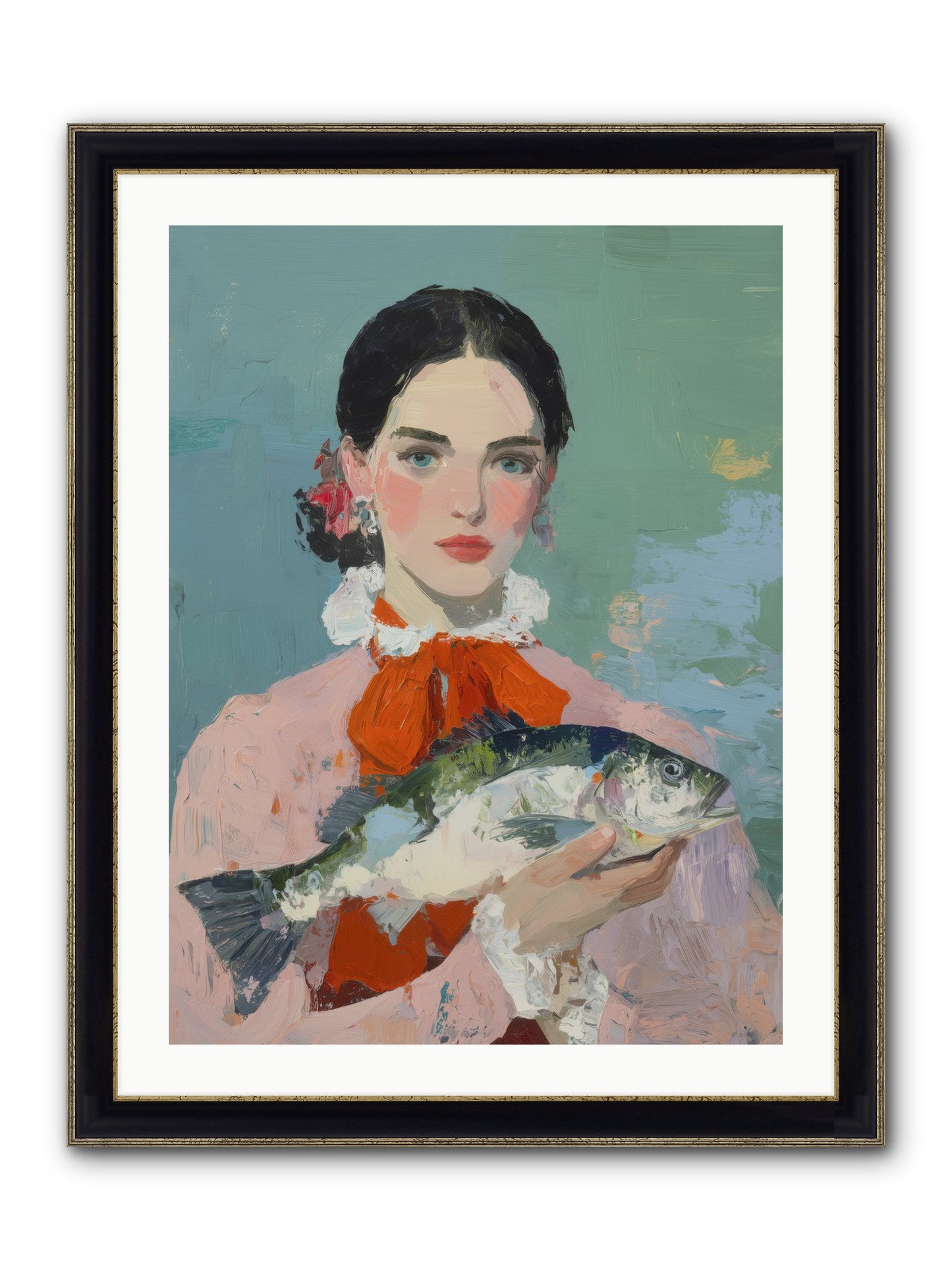 Bistro Goddess Framed Print - Black & Gold 24x32