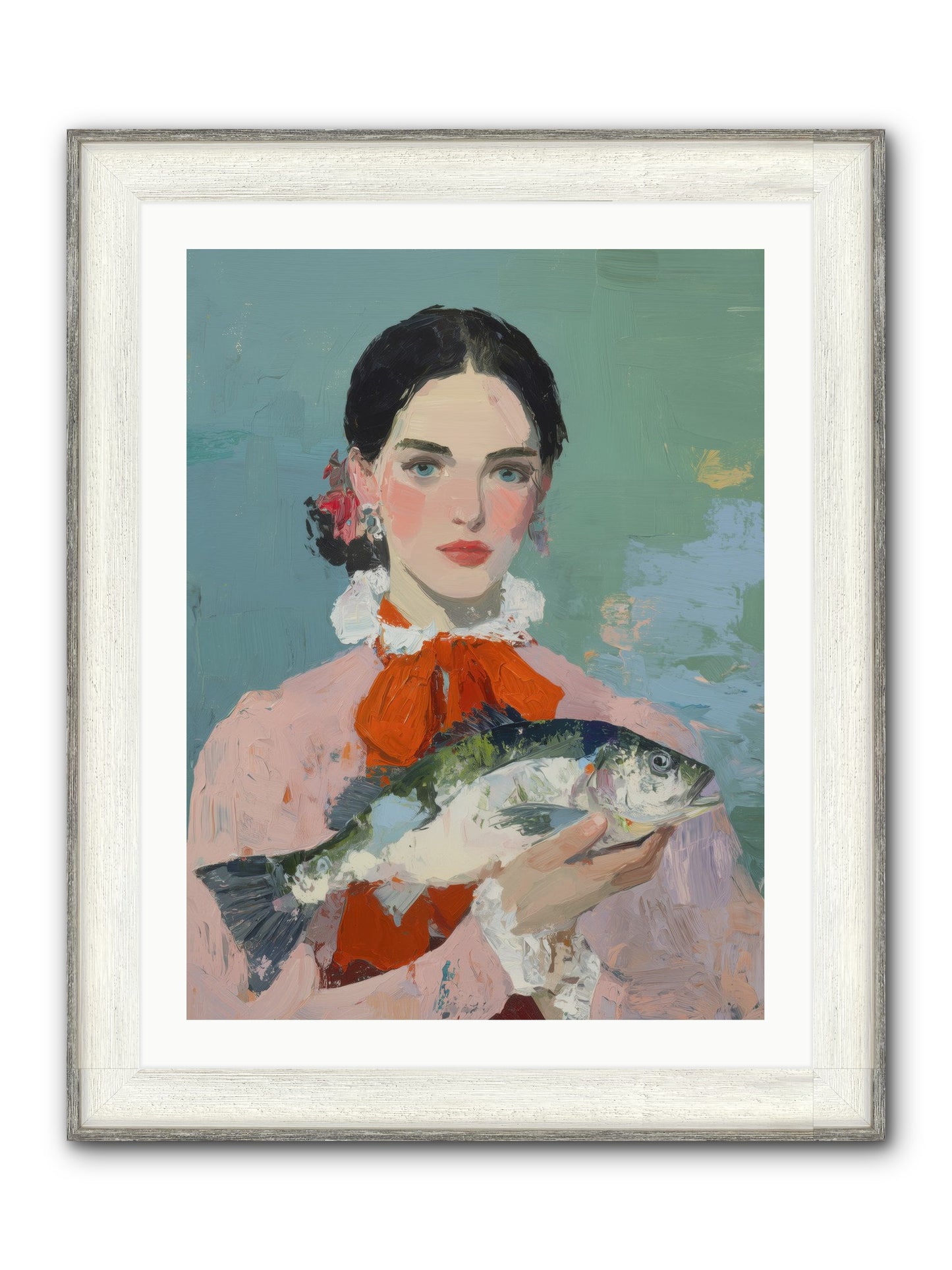 Bistro Goddess Framed Print - Driftwood White 24x32