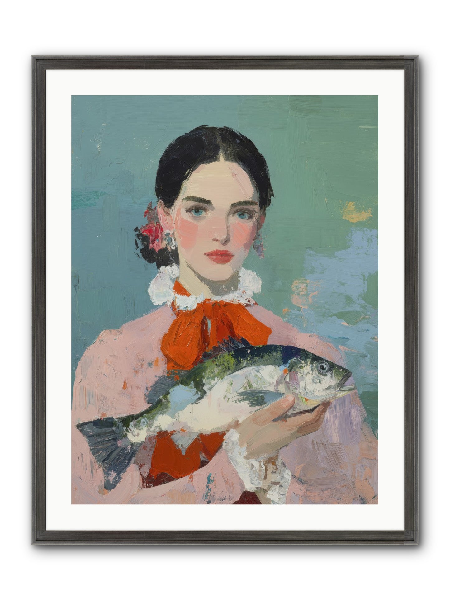 Bistro Goddess Framed Print - Slimwoods Black/Silver 24x32
