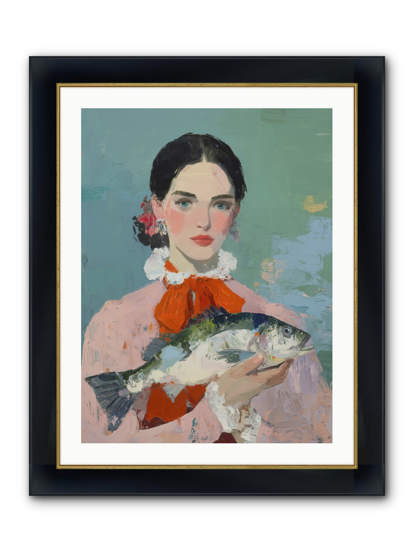 Bistro Goddess Framed Print - Wide Black w/Gold 24x32