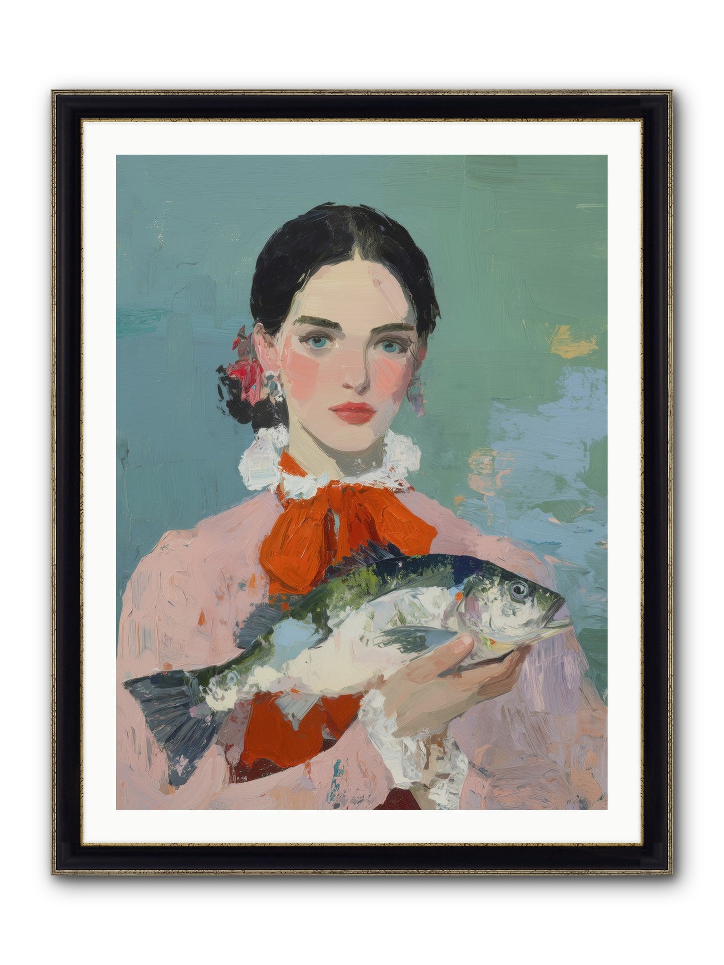 Bistro Goddess Framed Print - Black & Gold 30x40
