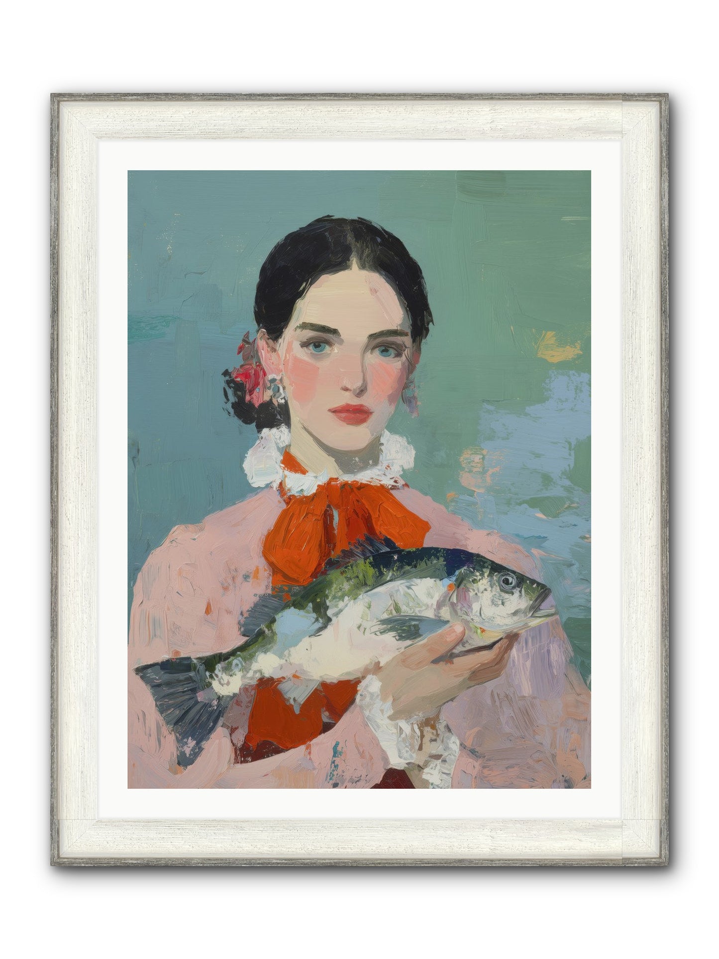 Bistro Goddess Framed Print - Driftwood White 30x40