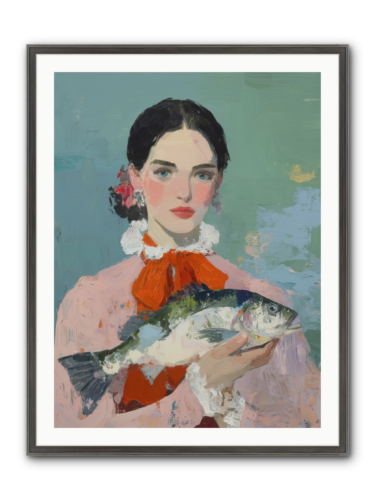 Bistro Goddess Framed Print - Slimwoods Black/Silver 30x40