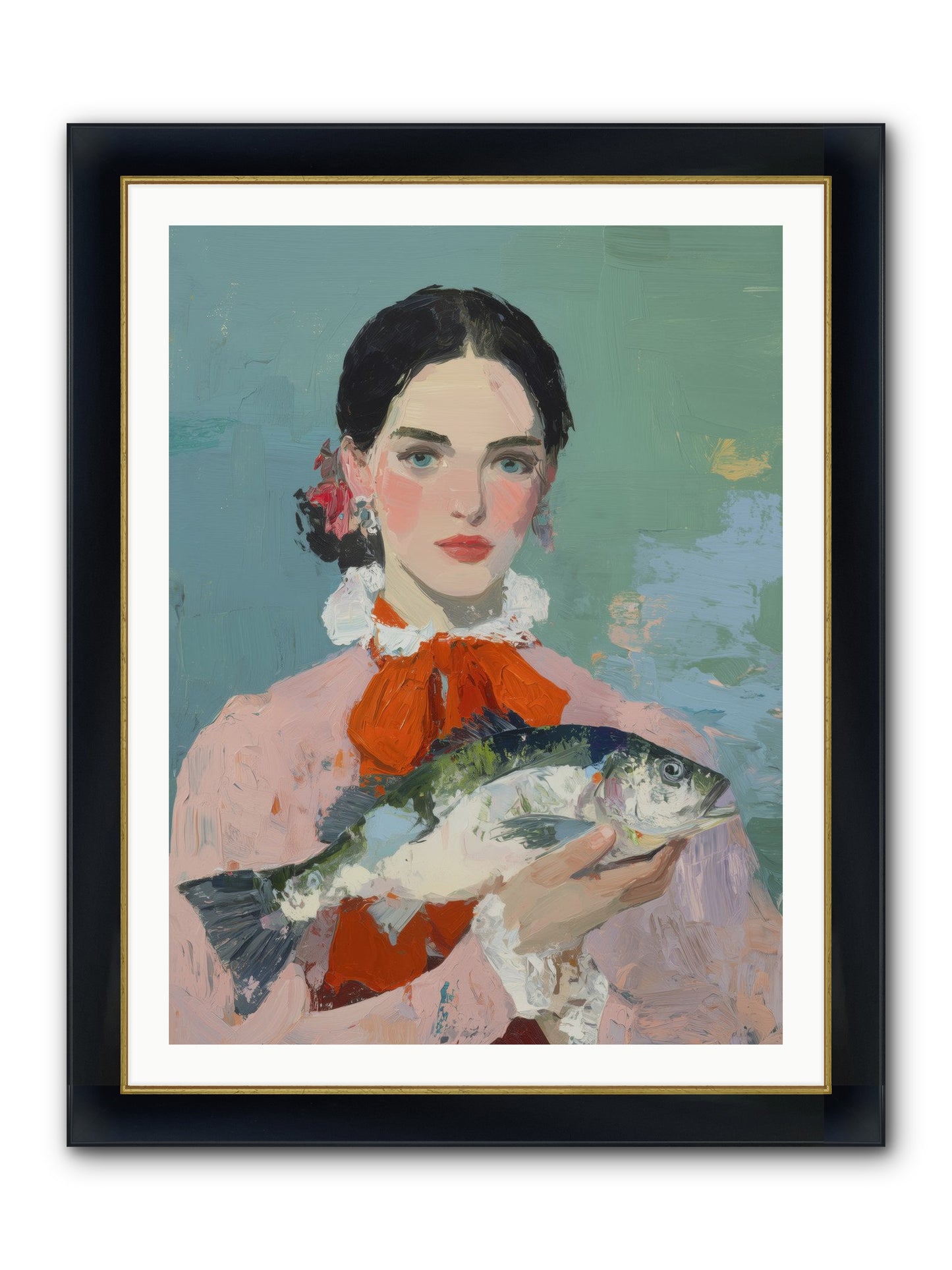 Bistro Goddess Framed Print - Wide Black w/Gold 30x40