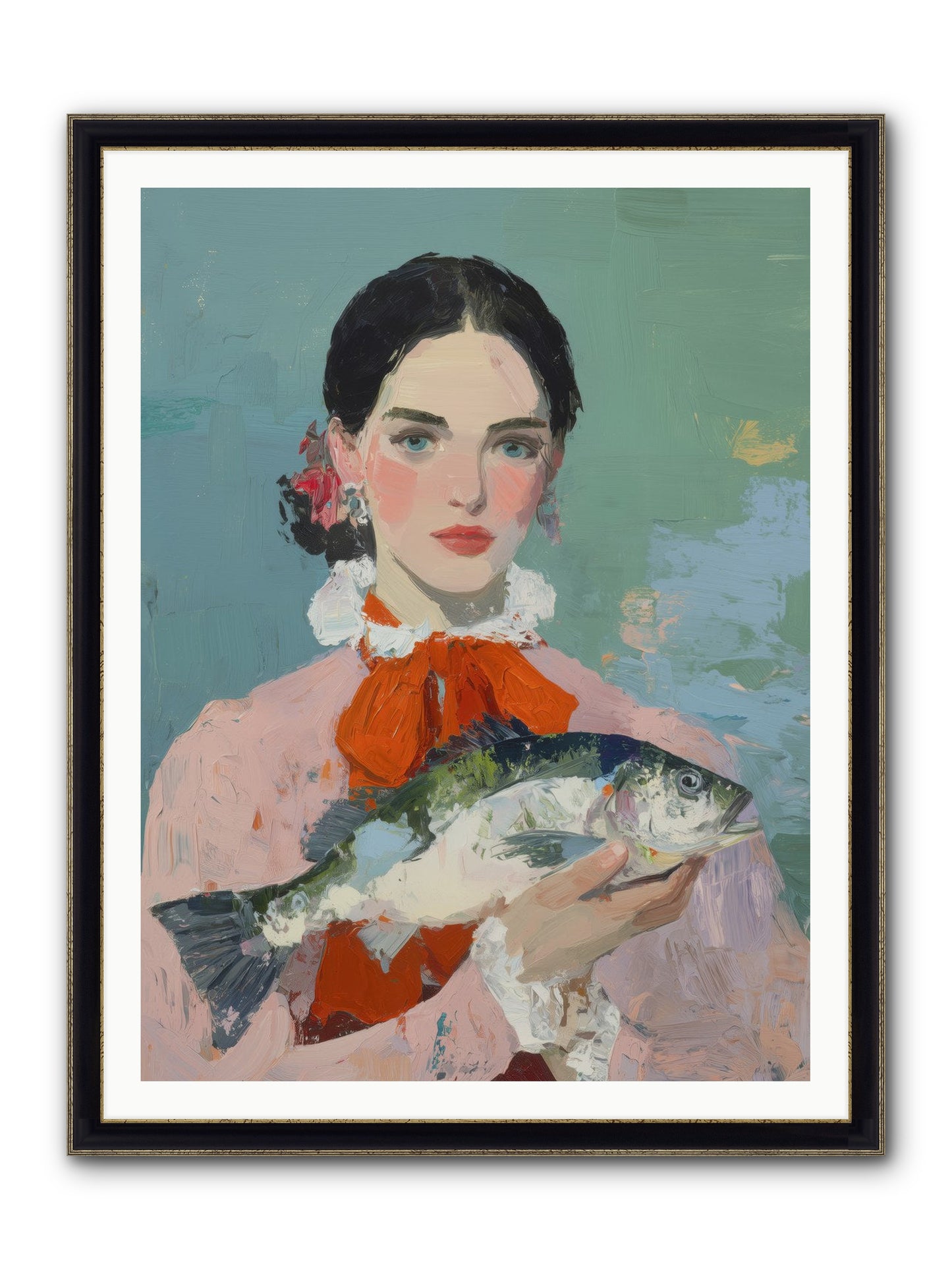 Bistro Goddess Framed Print - Black & Gold 36x48
