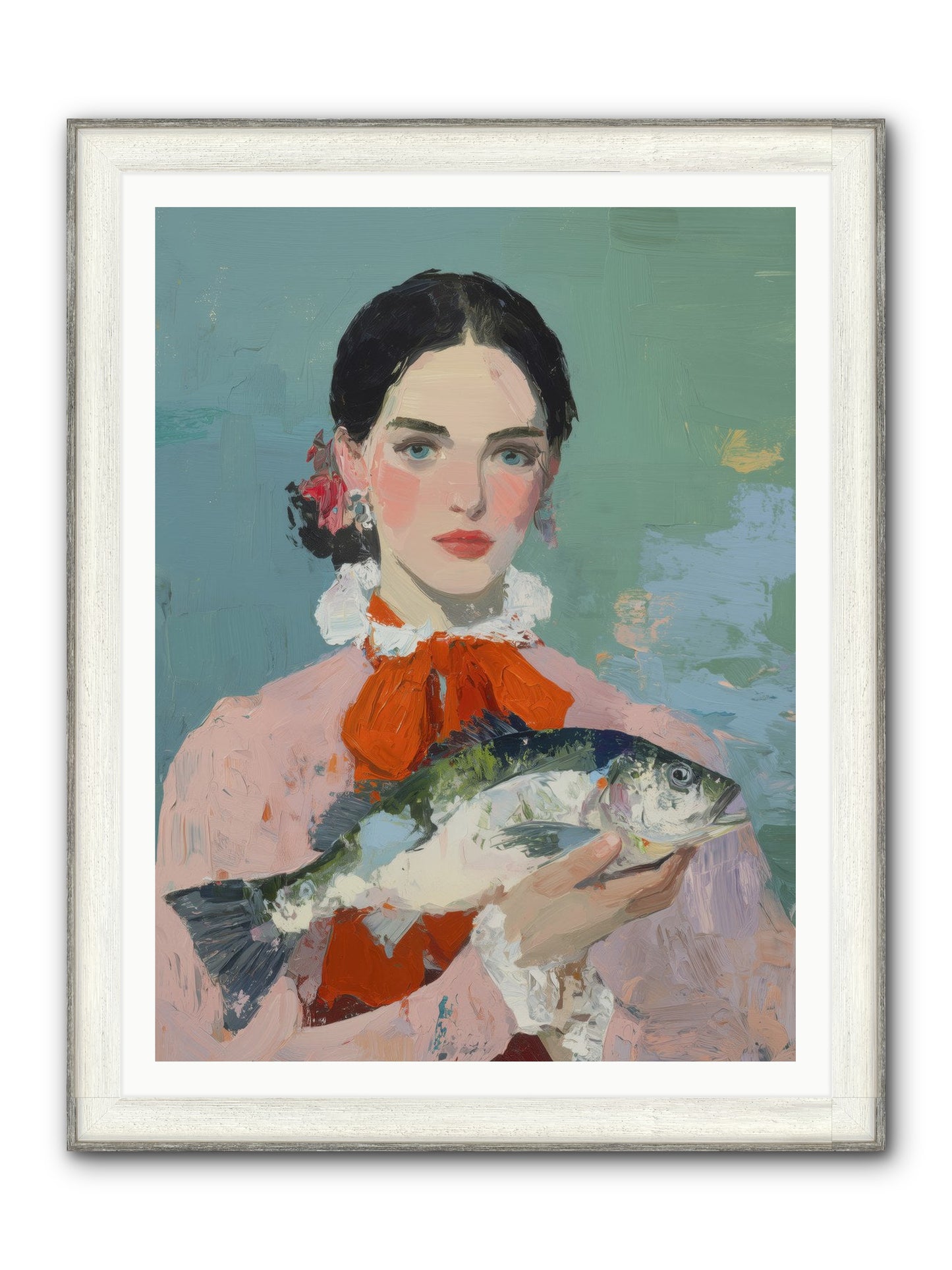 Bistro Goddess Framed Print - Driftwood White 36x48