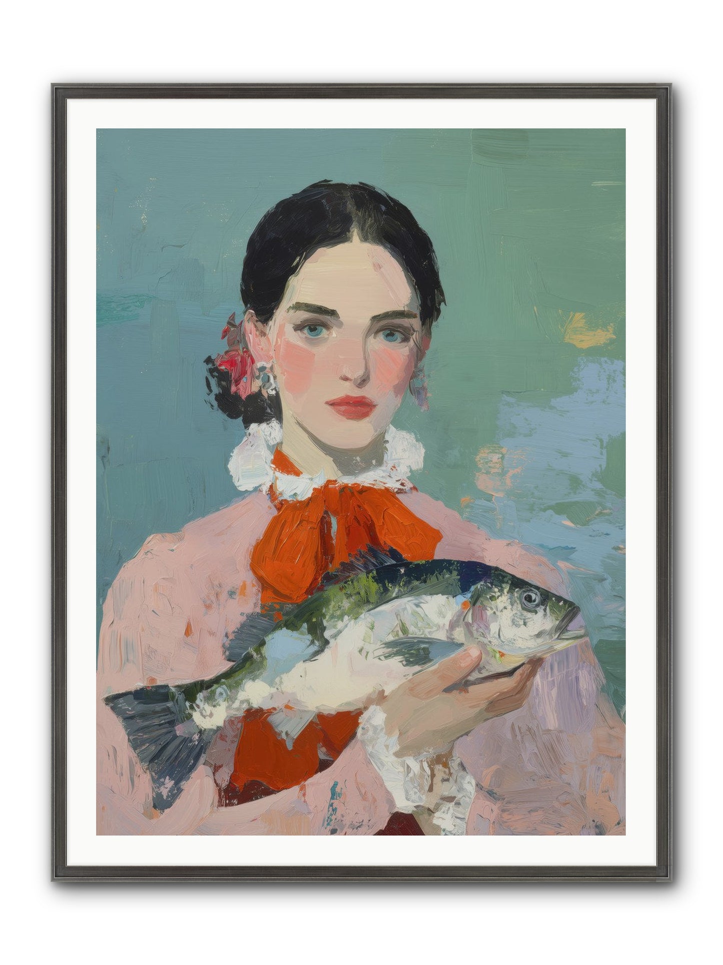 Bistro Goddess Framed Print - Slimwoods Black/Silver 36x48