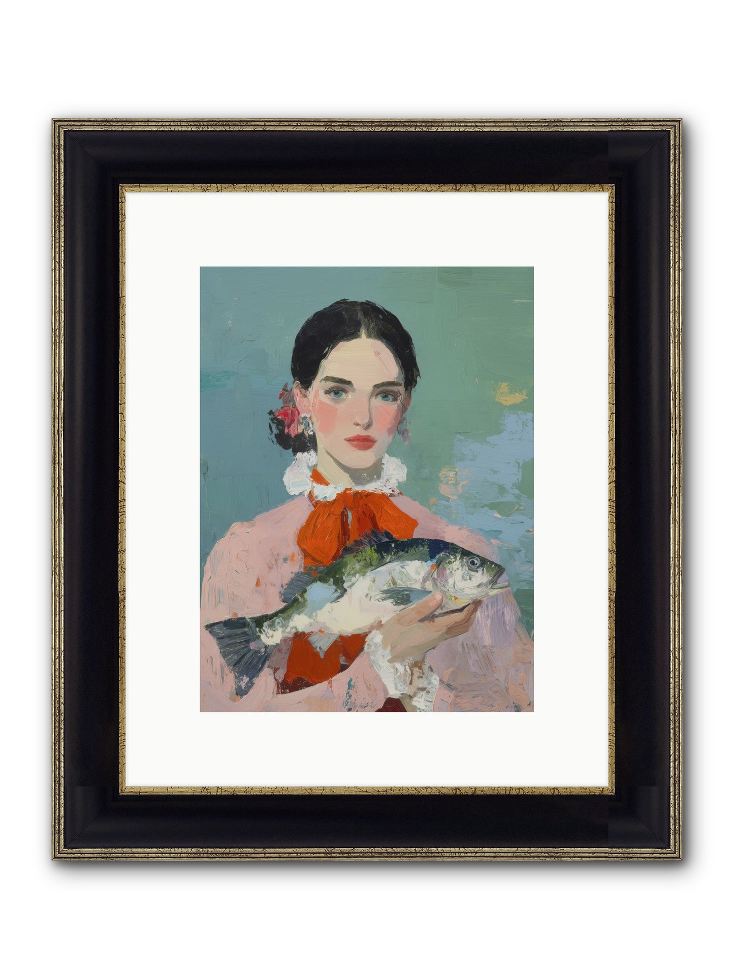Bistro Goddess Framed Print - Black & Gold 9x12