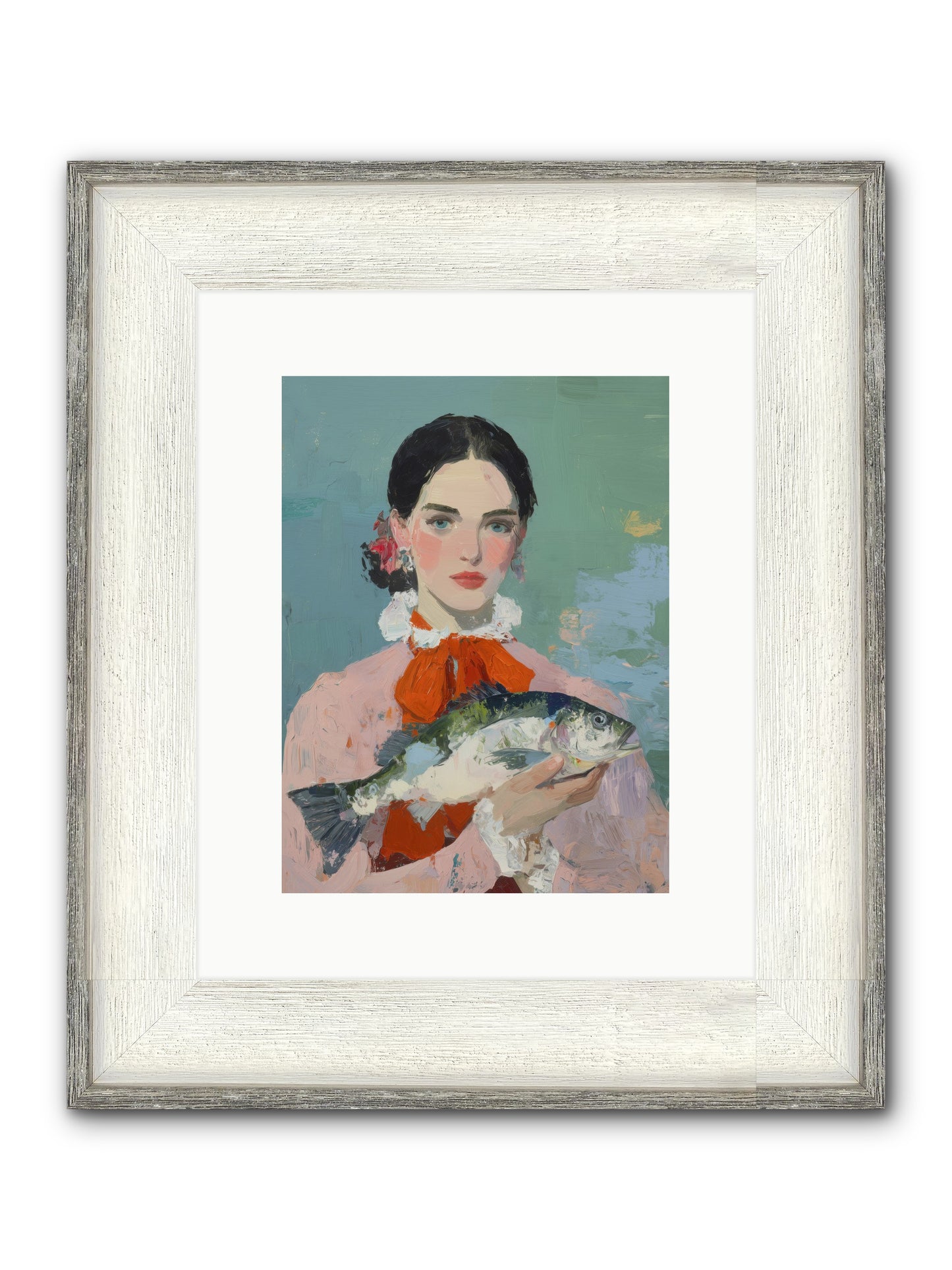 Bistro Goddess Framed Print - Driftwood White 9x12