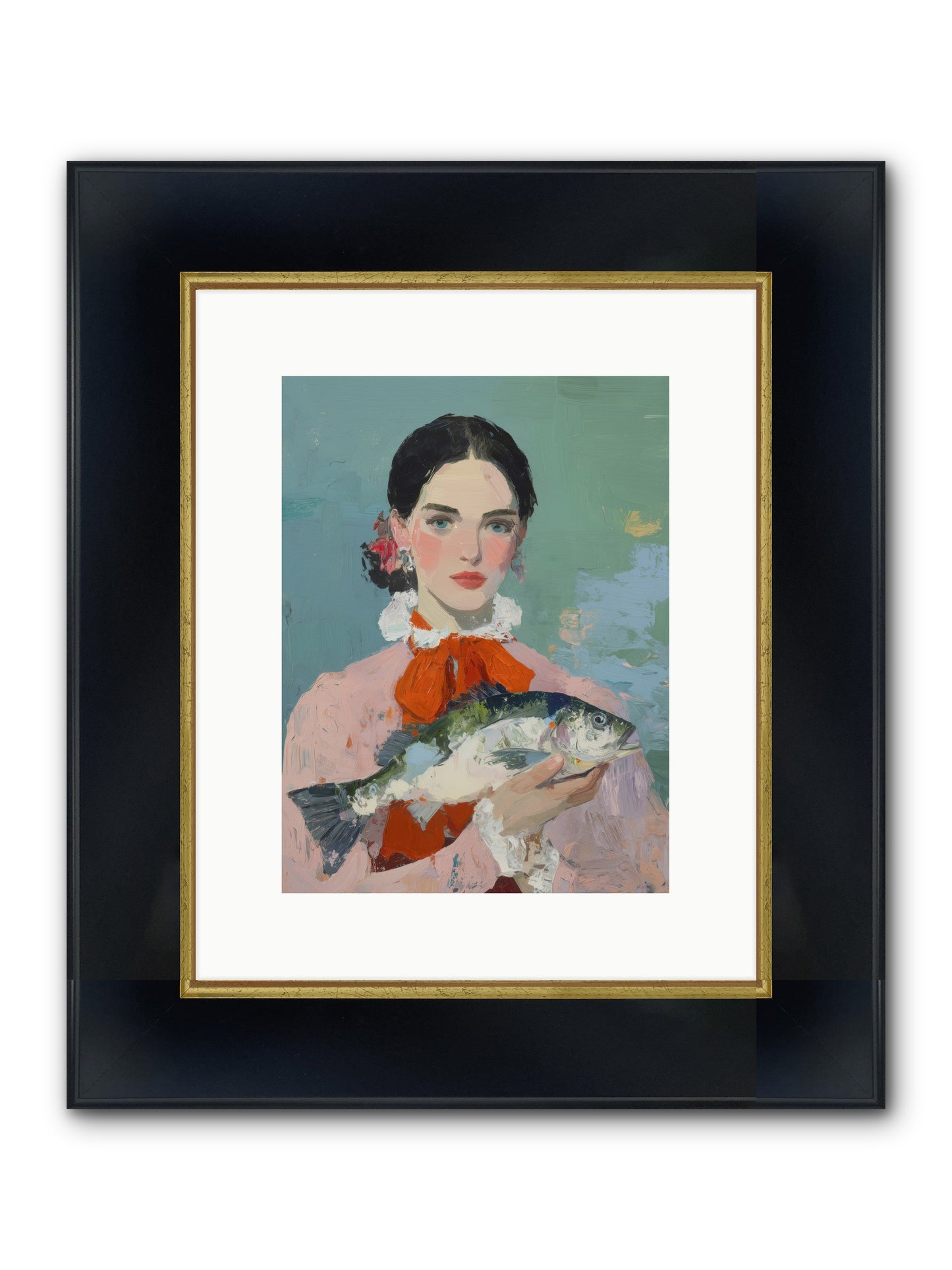 Bistro Goddess Framed Print - Wide Black w/Gold 9x12