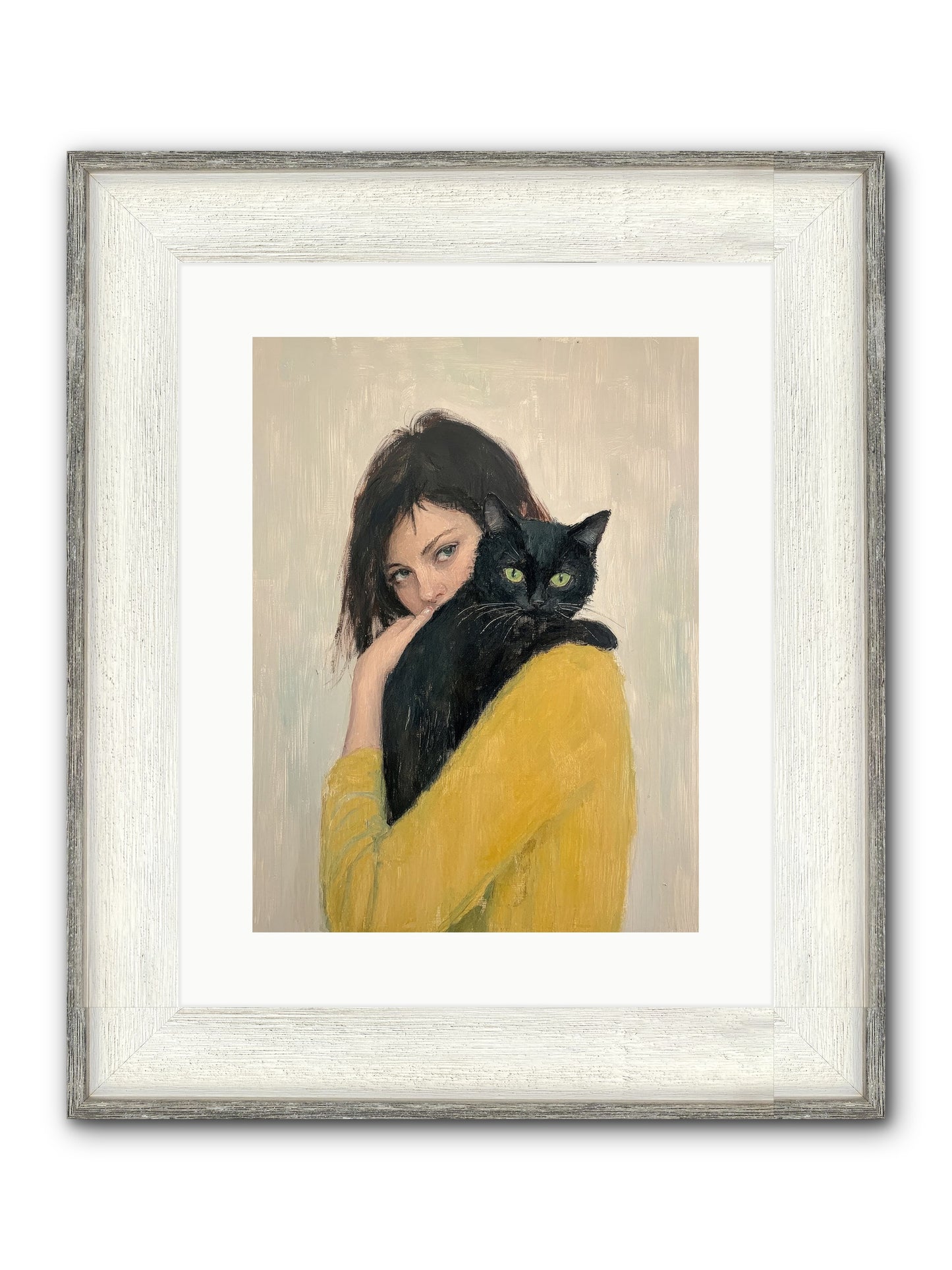 Blackbird Framed Print - Driftwood White 12x16