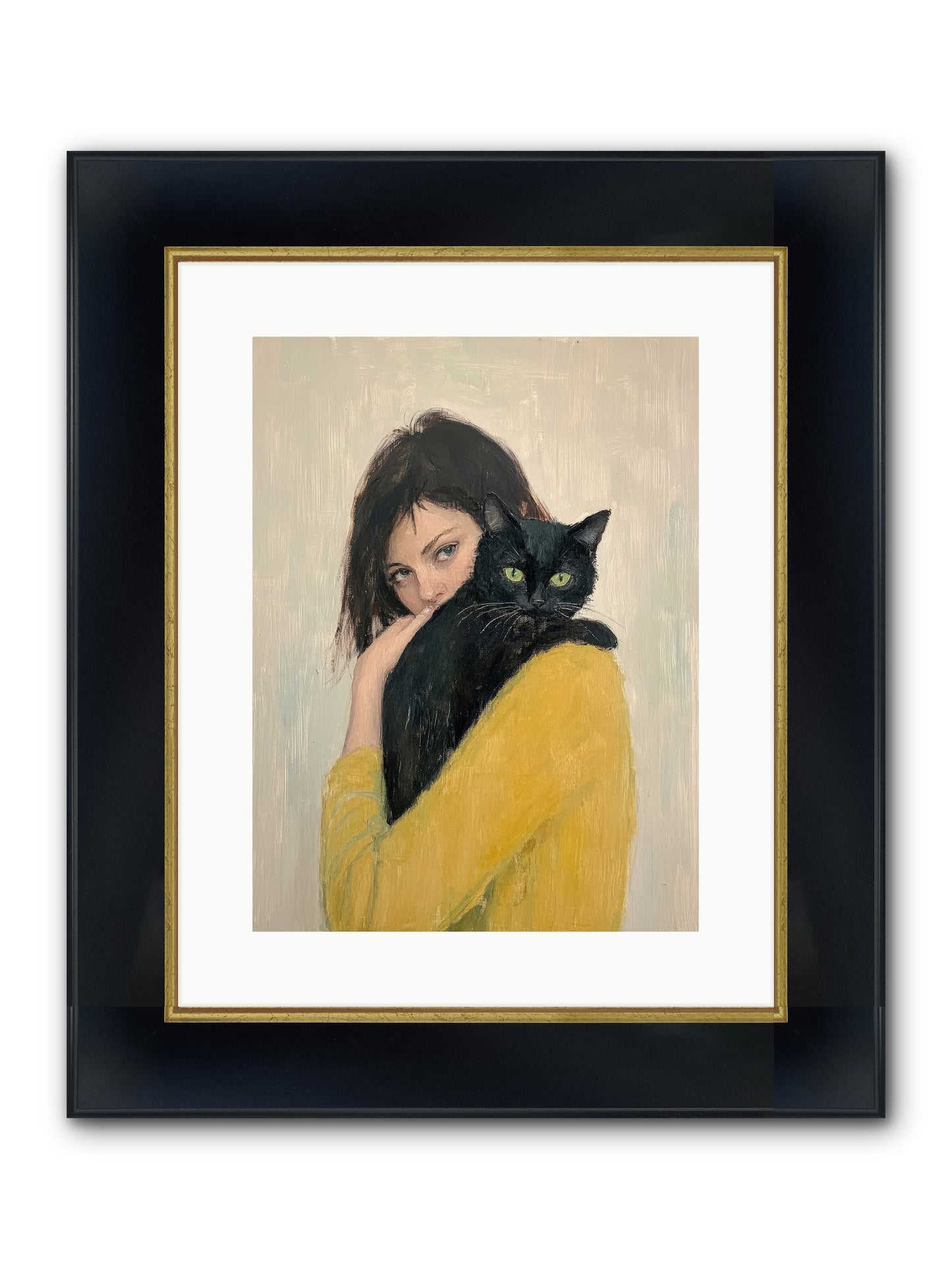 Blackbird Framed Print - Wide Black w/Gold 12x16