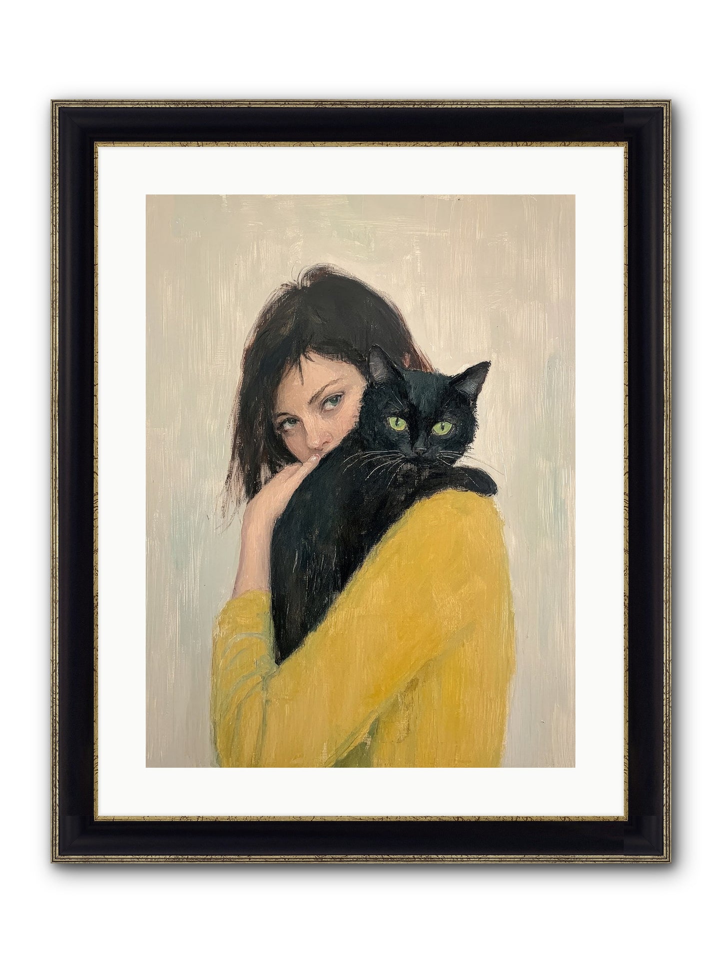 Blackbird Framed Print - Black & Gold 18x24