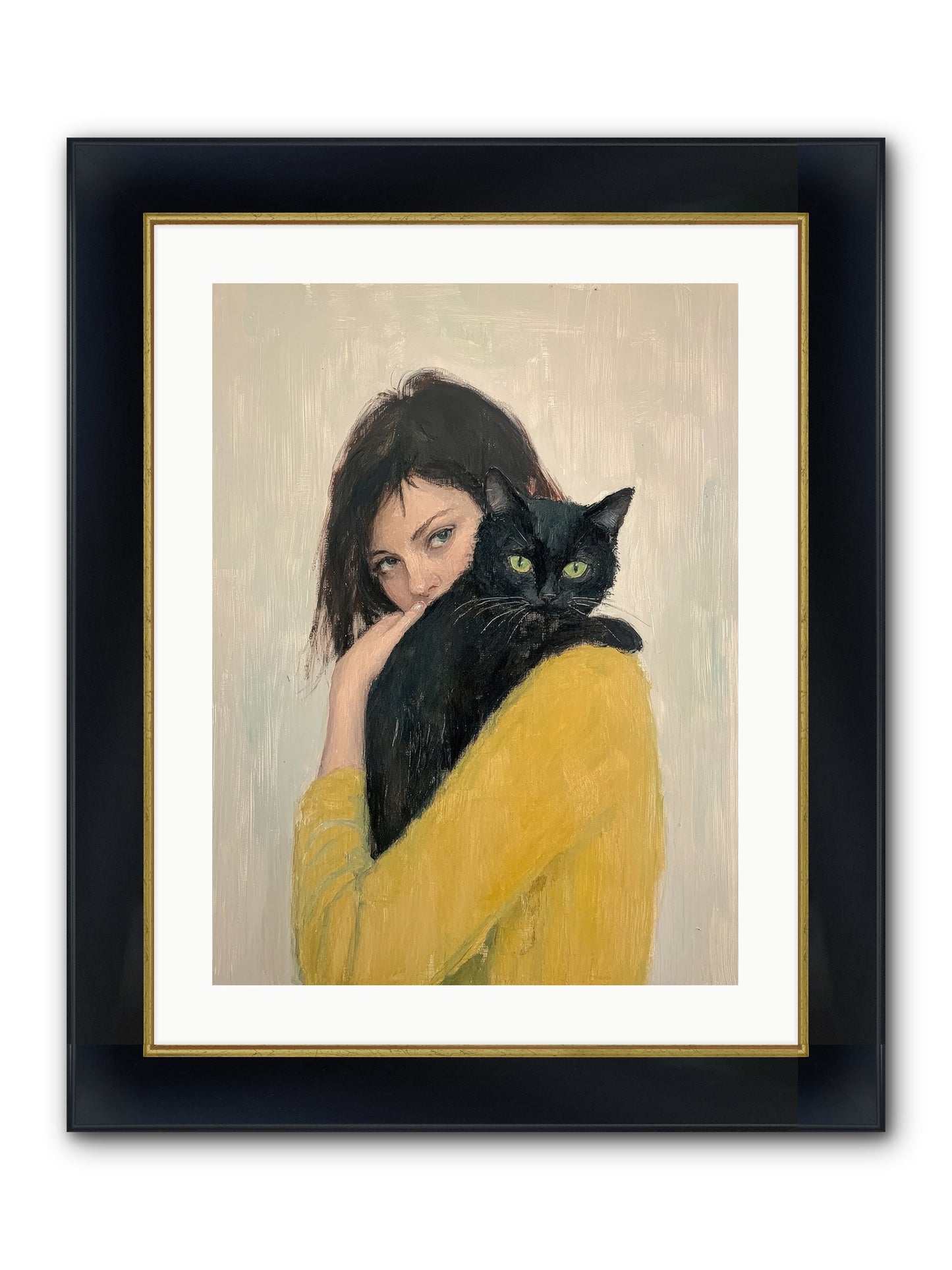 Blackbird Framed Print - Wide Black w/Gold 18x24