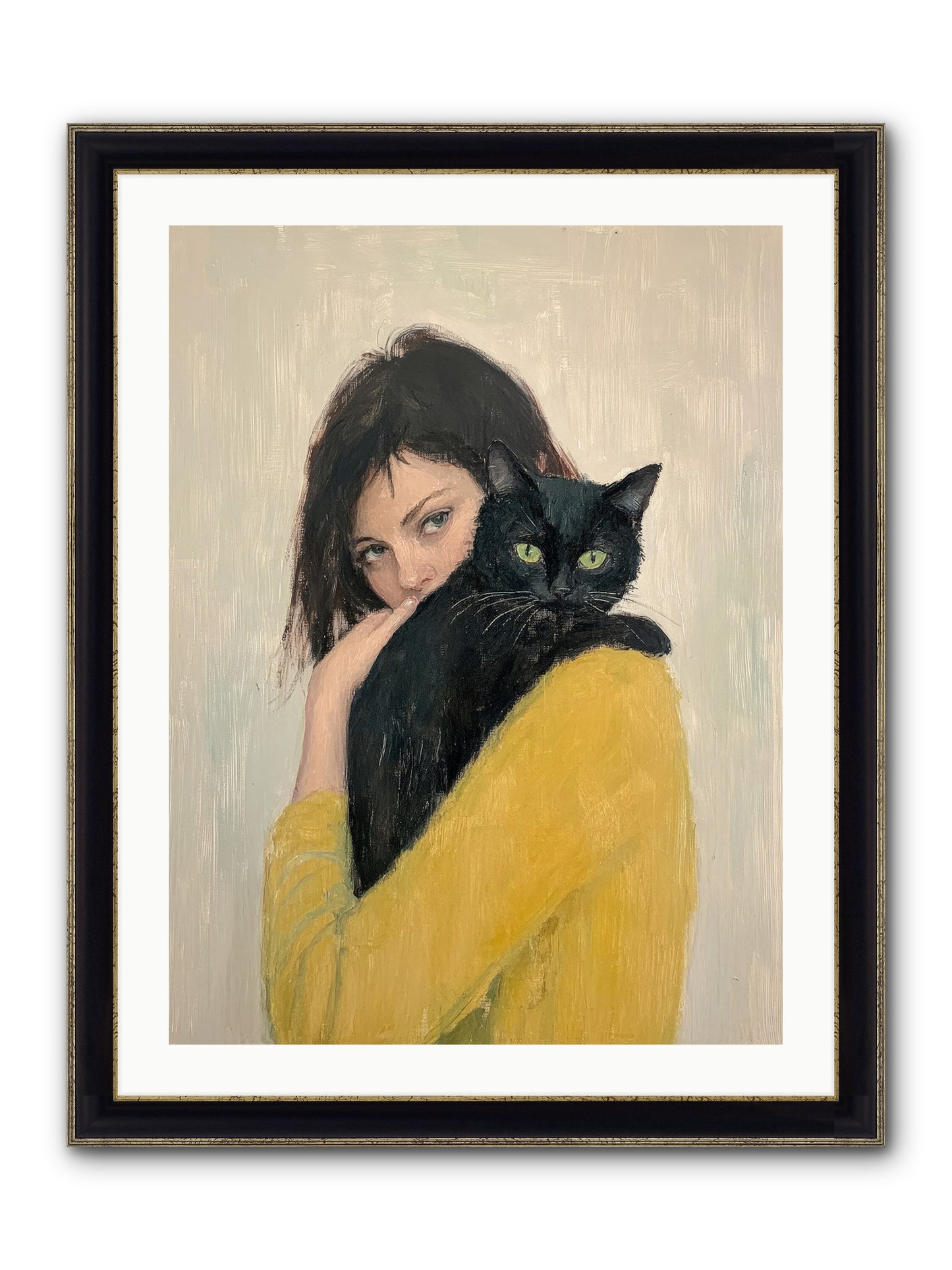 Blackbird Framed Print - Black & Gold 24x32
