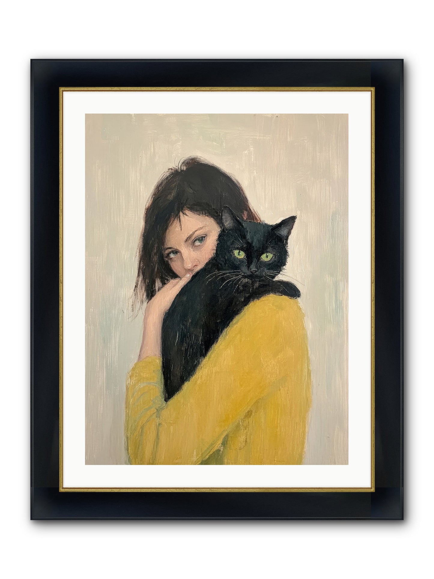 Blackbird Framed Print - Wide Black w/Gold 24x32