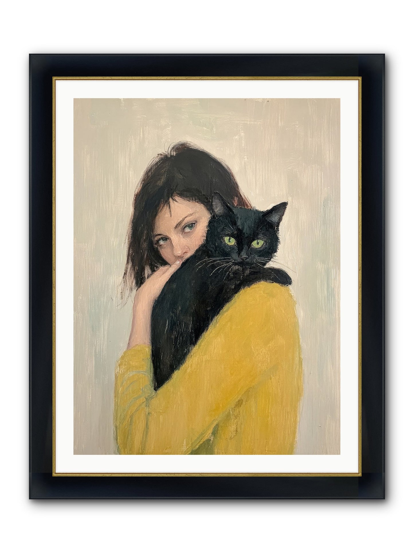 Blackbird Framed Print - Wide Black w/Gold 30x40