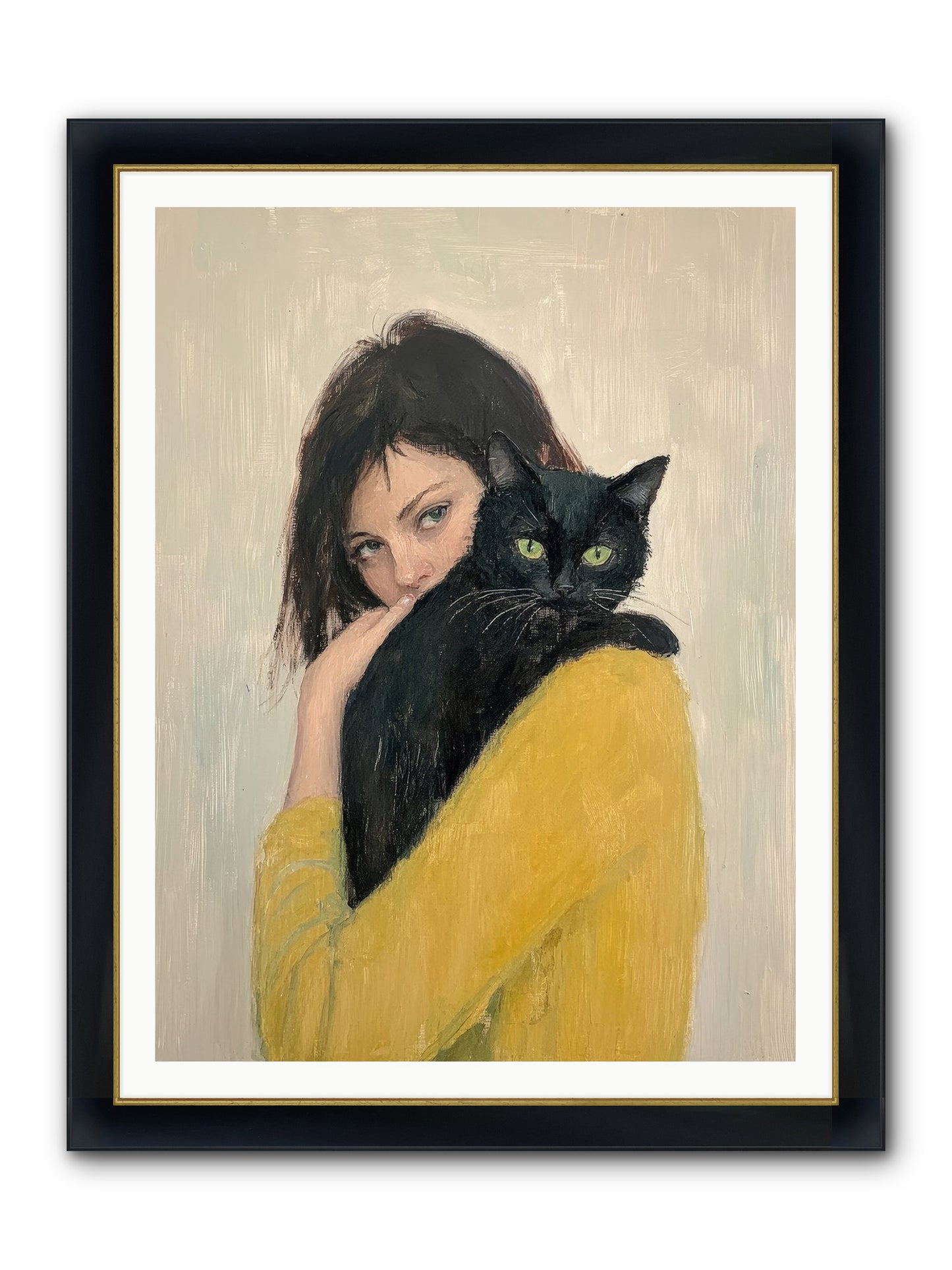 Blackbird Framed Print - Wide Black w/Gold 36x48