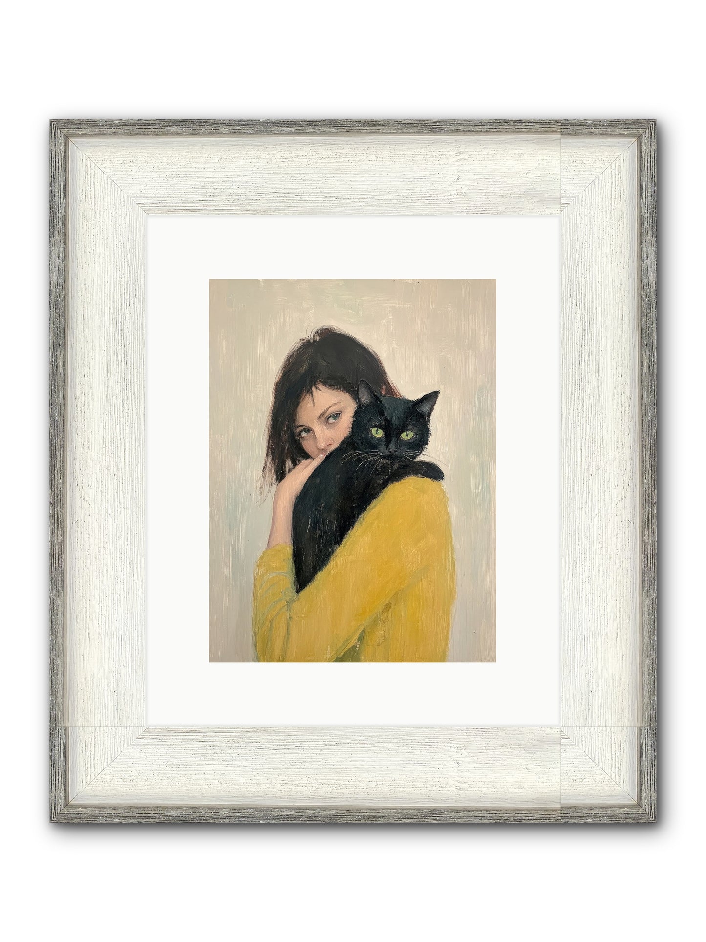 Blackbird Framed Print - Driftwood White 9x12