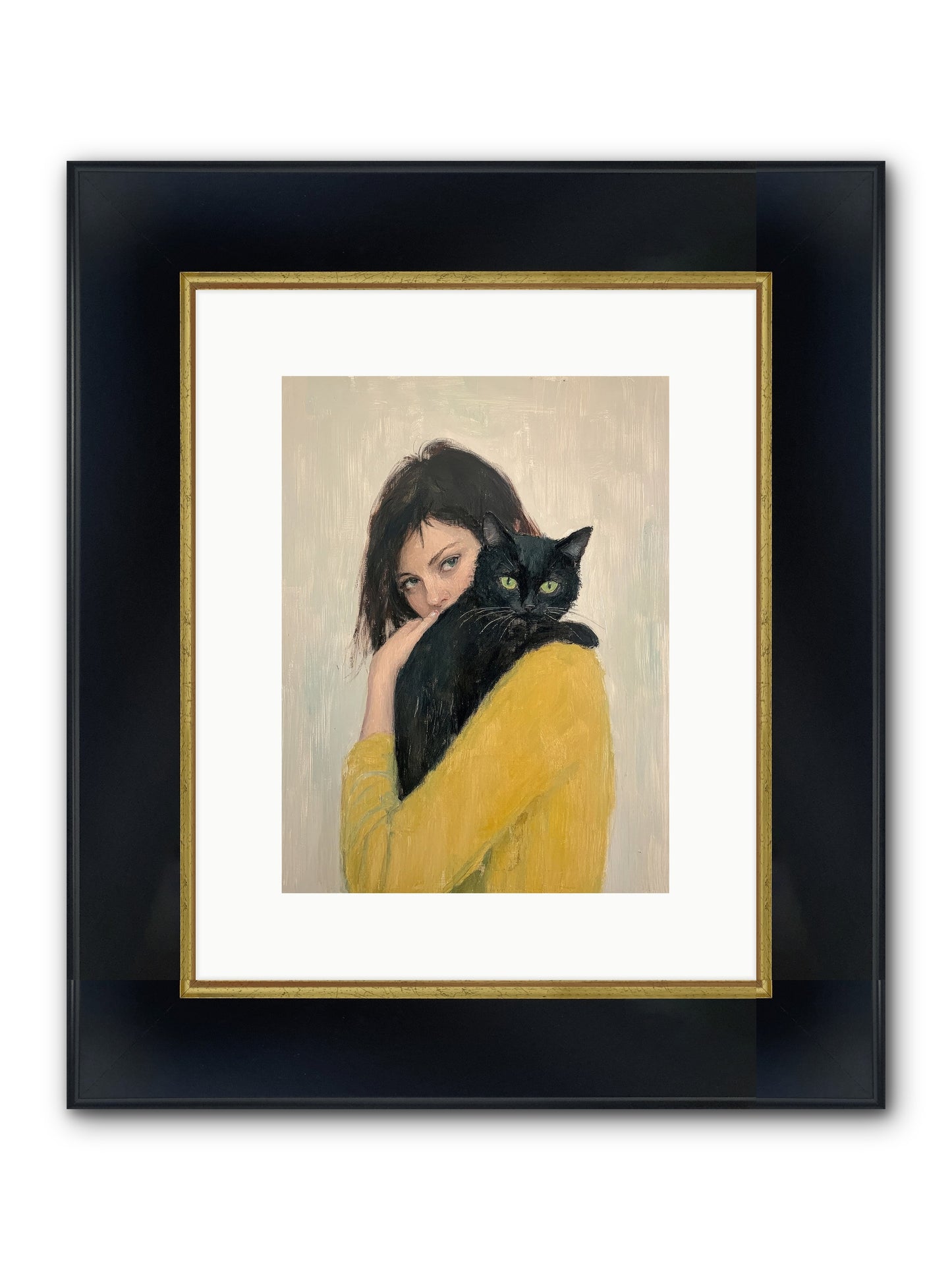 Blackbird Framed Print - Wide Black w/Gold 9x12