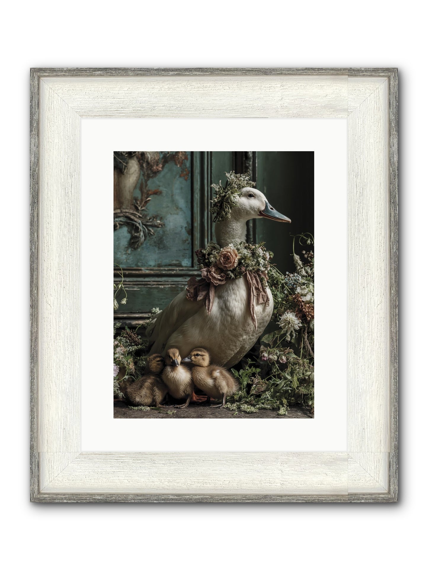 Blanche Framed Print - Driftwood White 12x16
