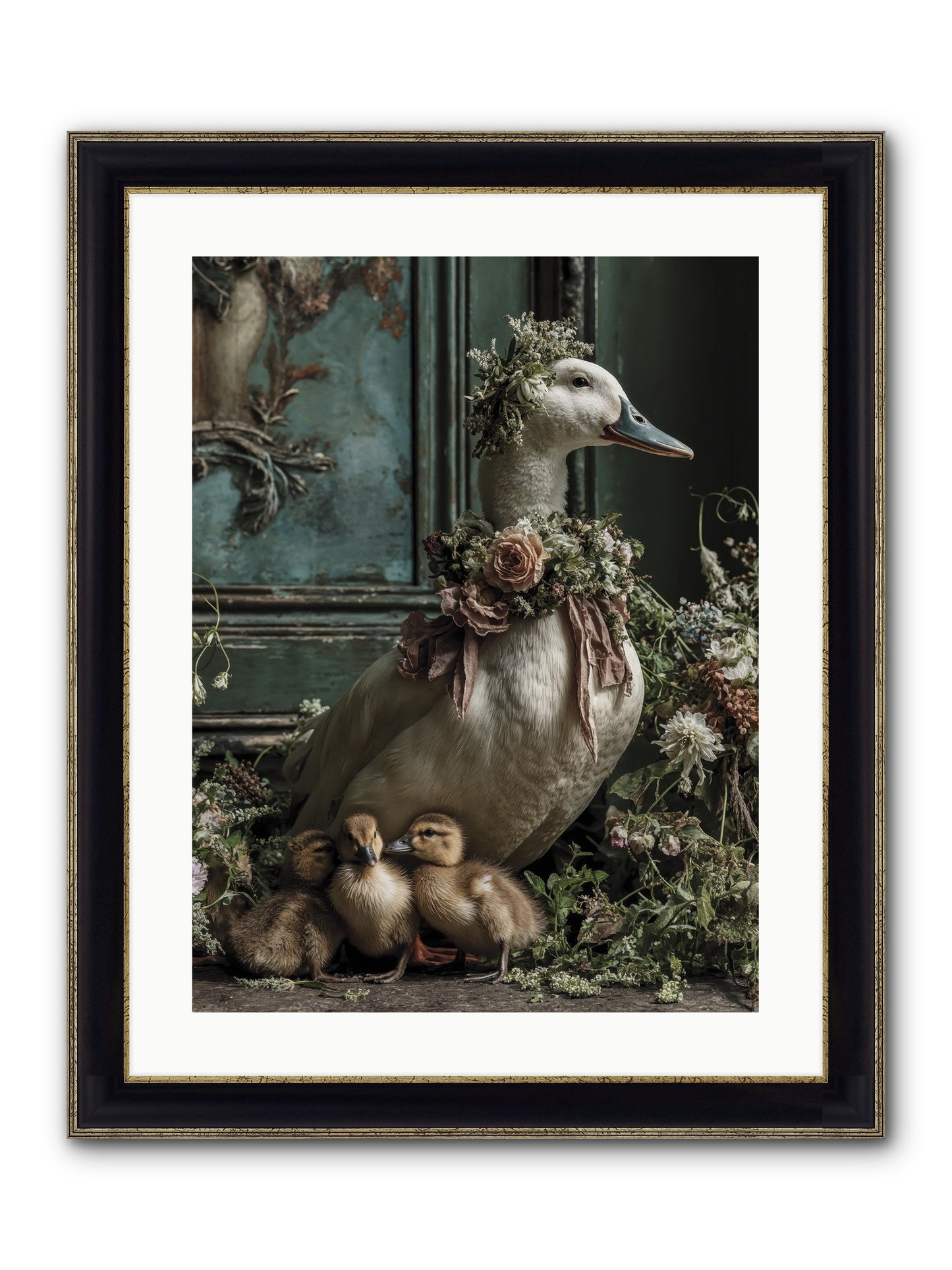Blanche Framed Print - Black & Gold 18x24