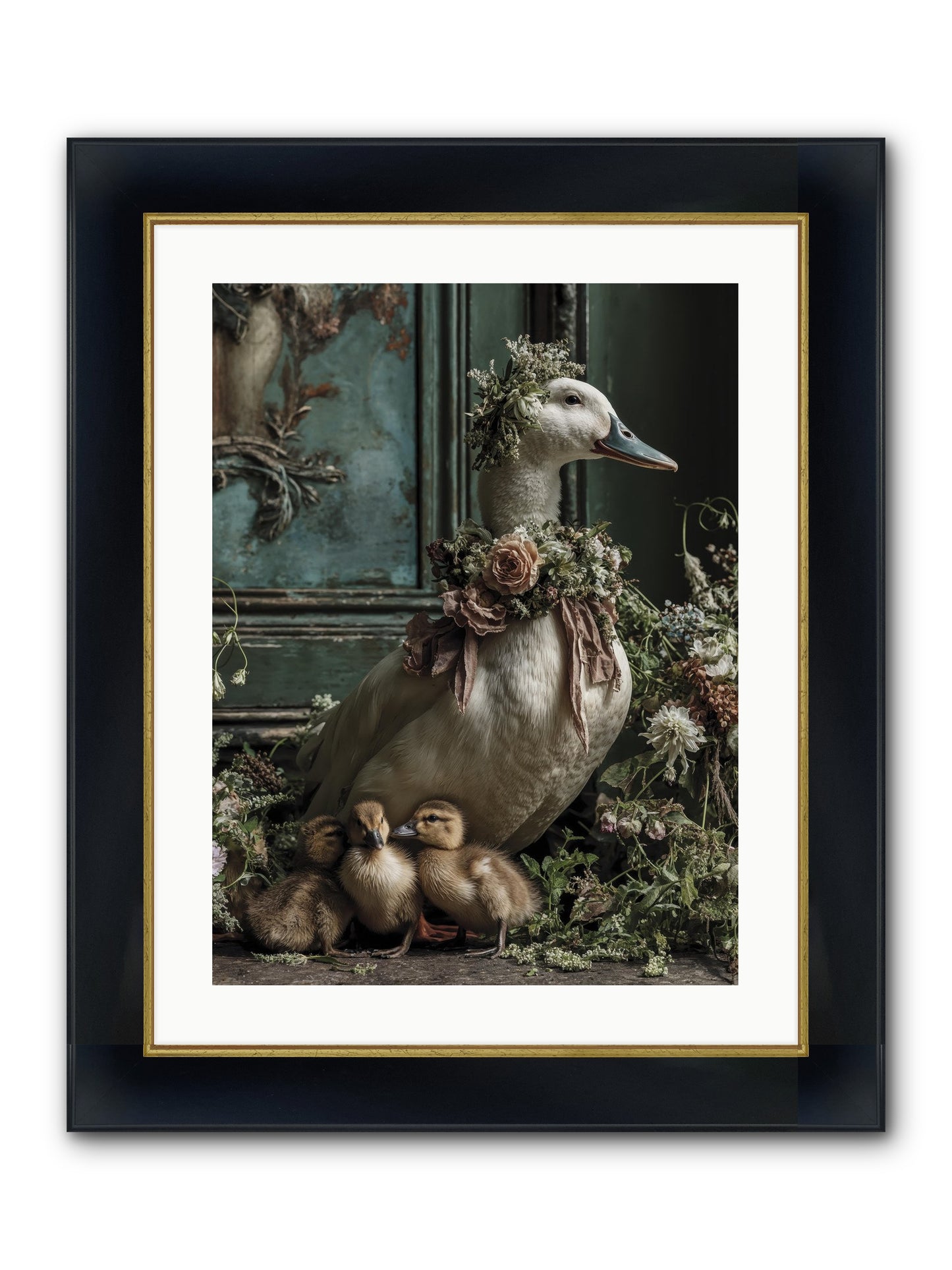 Blanche Framed Print - Wide Black w/Gold 18x24