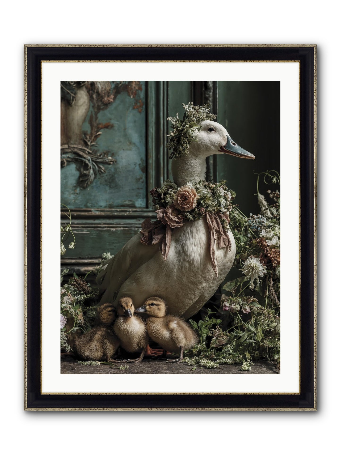 Blanche Framed Print - Black & Gold 24x32
