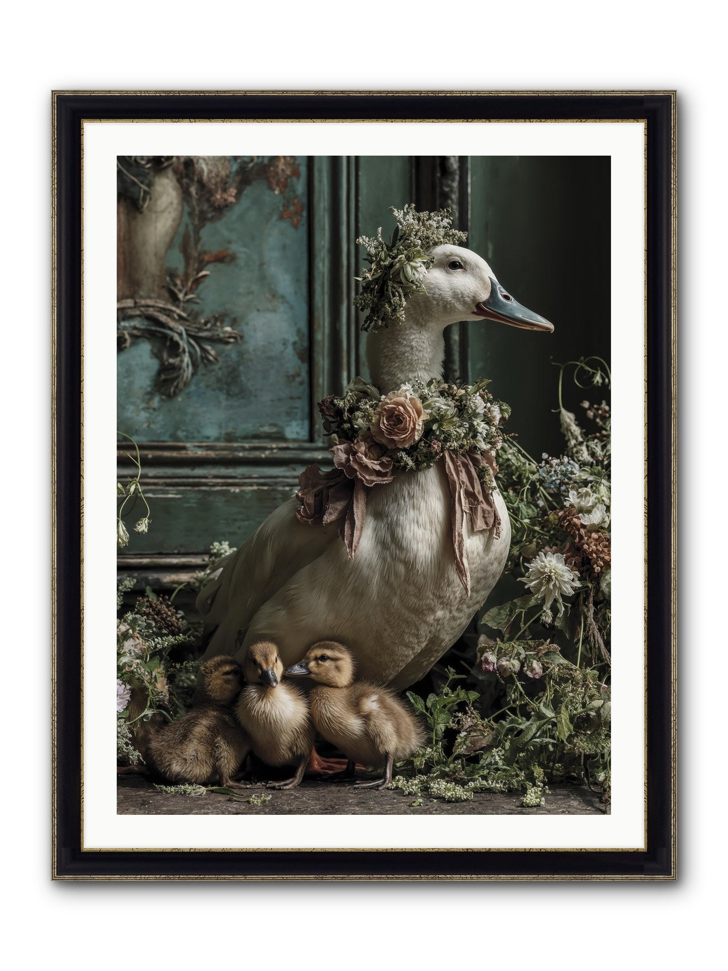 Blanche Framed Print - Black & Gold 30x40