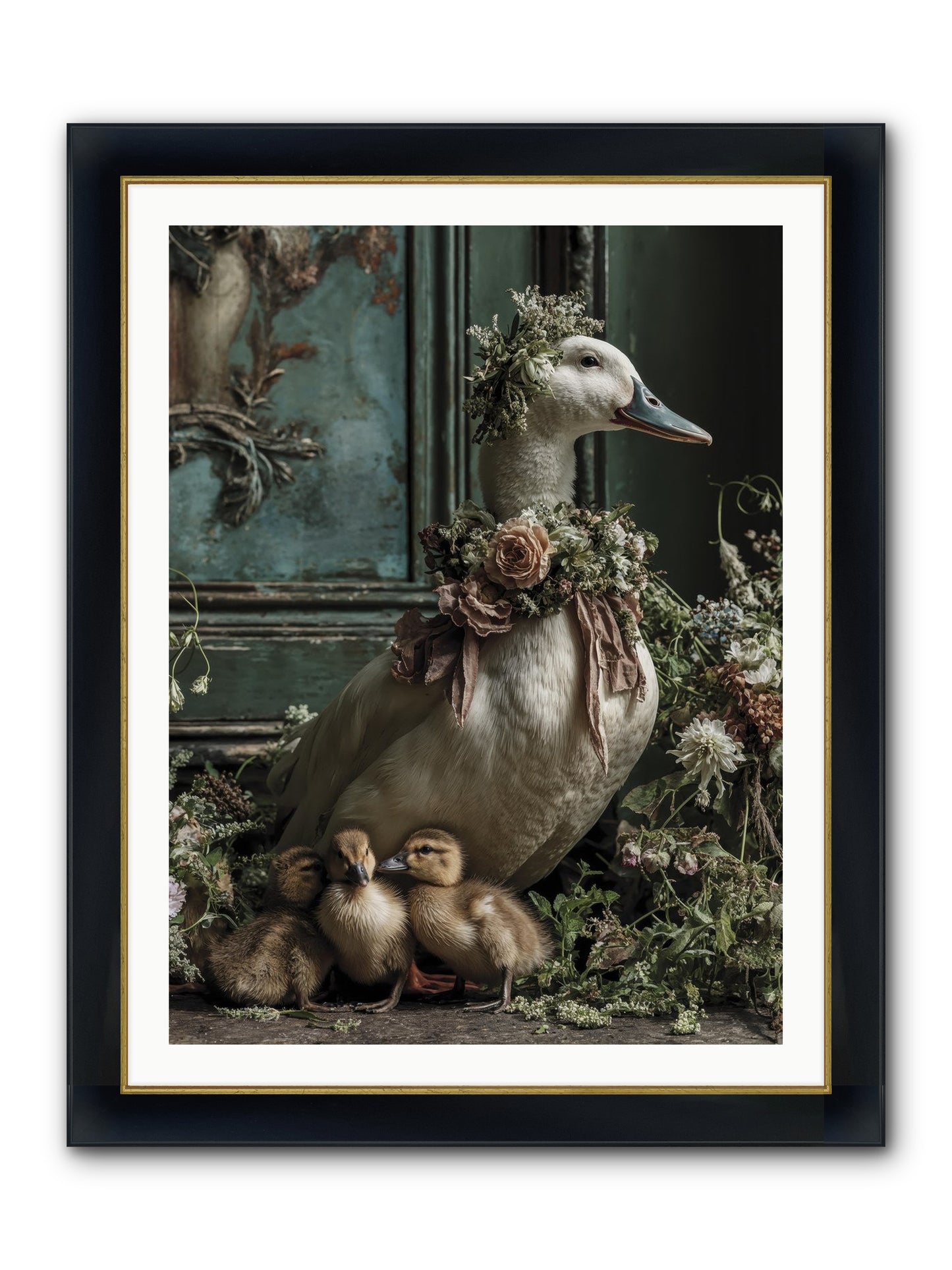Blanche Framed Print - Wide Black w/Gold 30x40