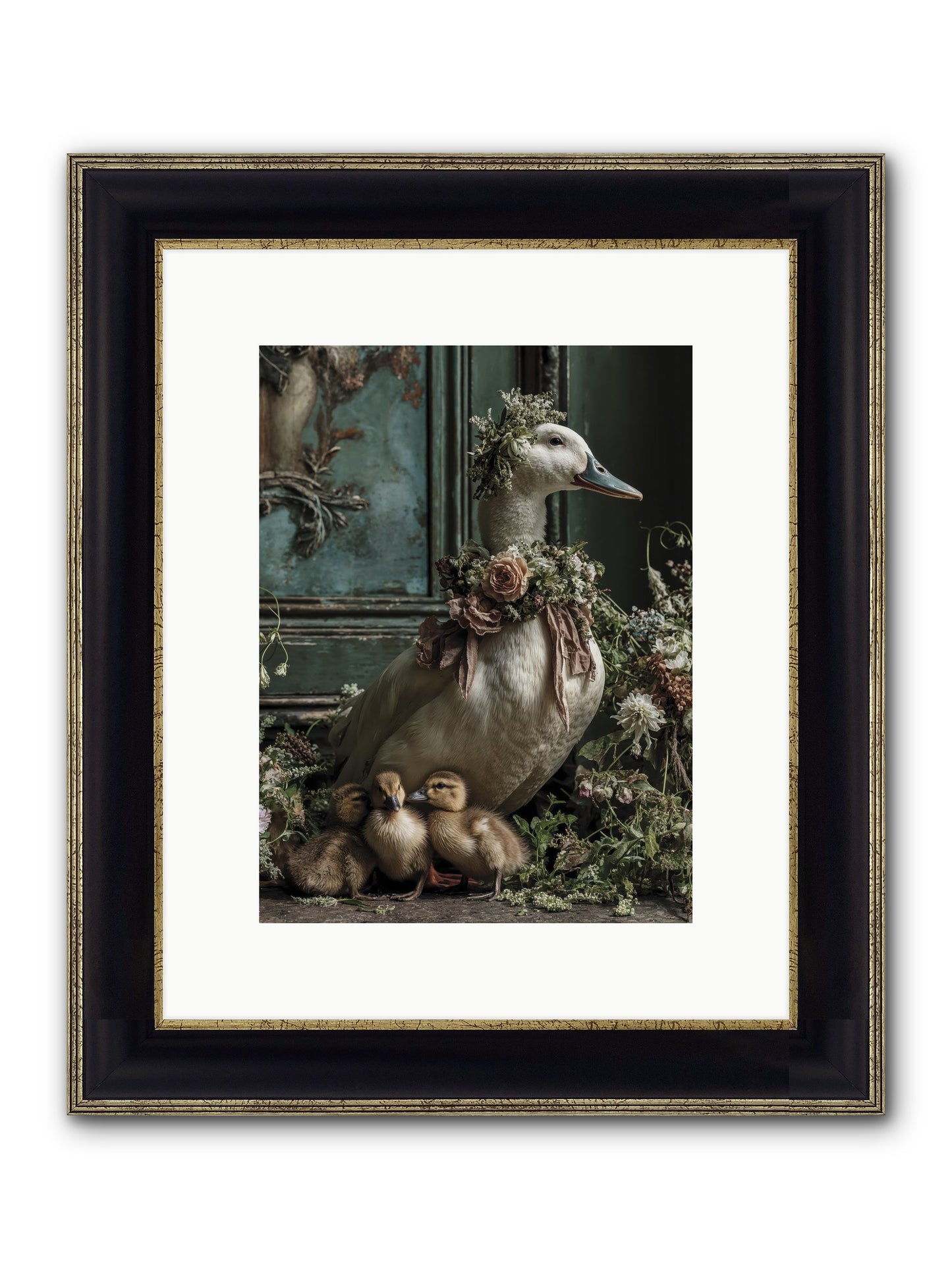 Blanche Framed Print - Black & Gold 9x12