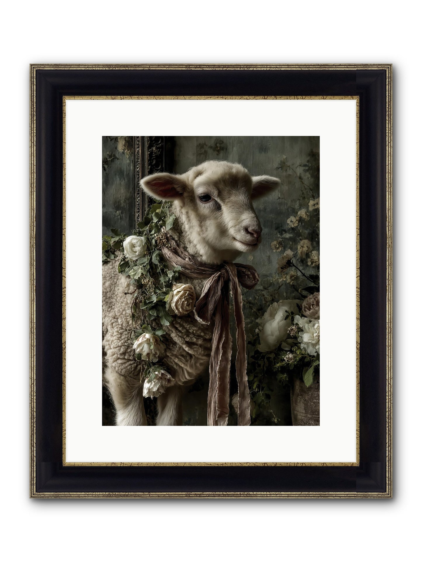 Blanchefleur Framed Print - Black & Gold 12x16