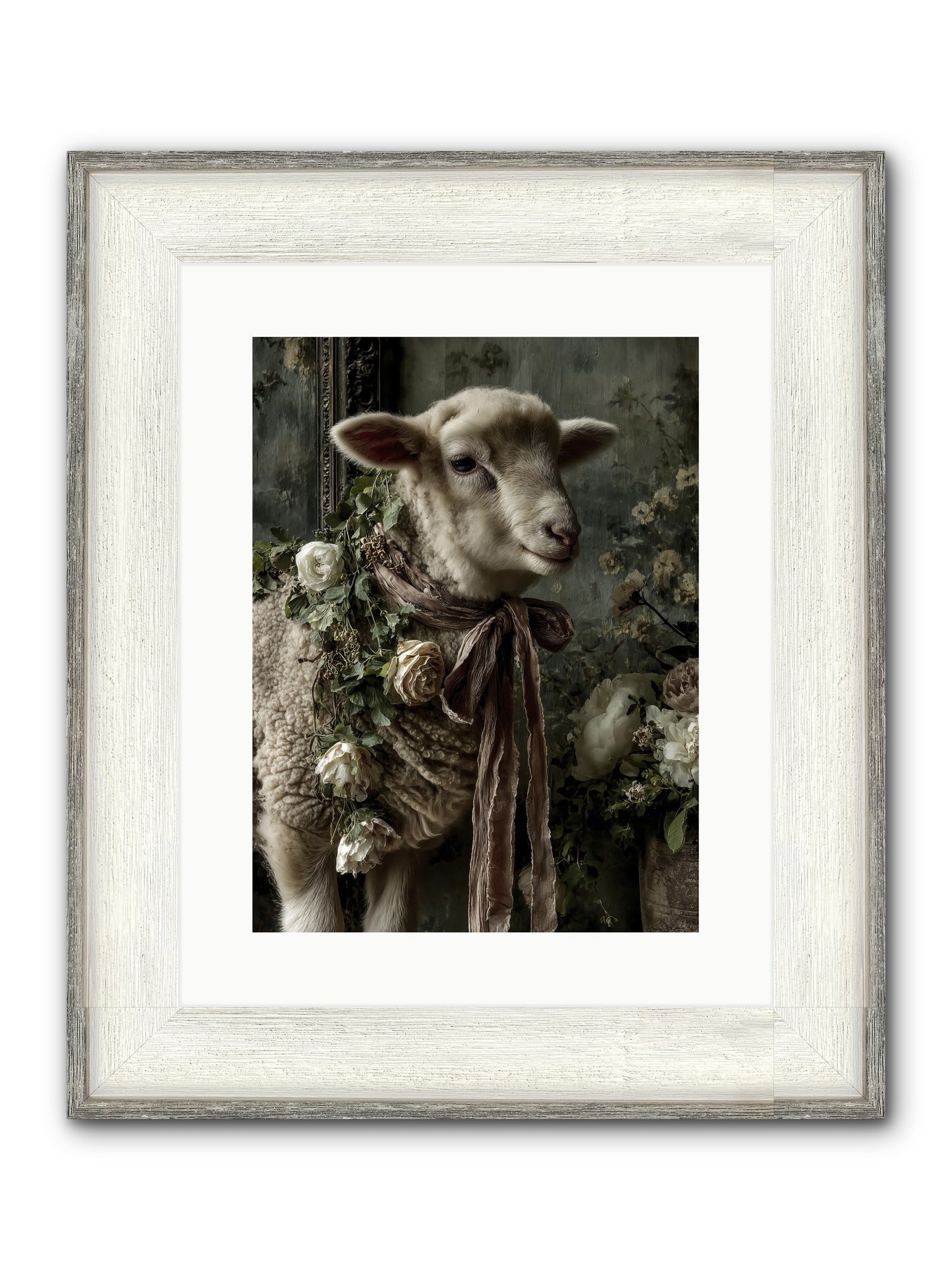 Blanchefleur Framed Print - Driftwood White 12x16