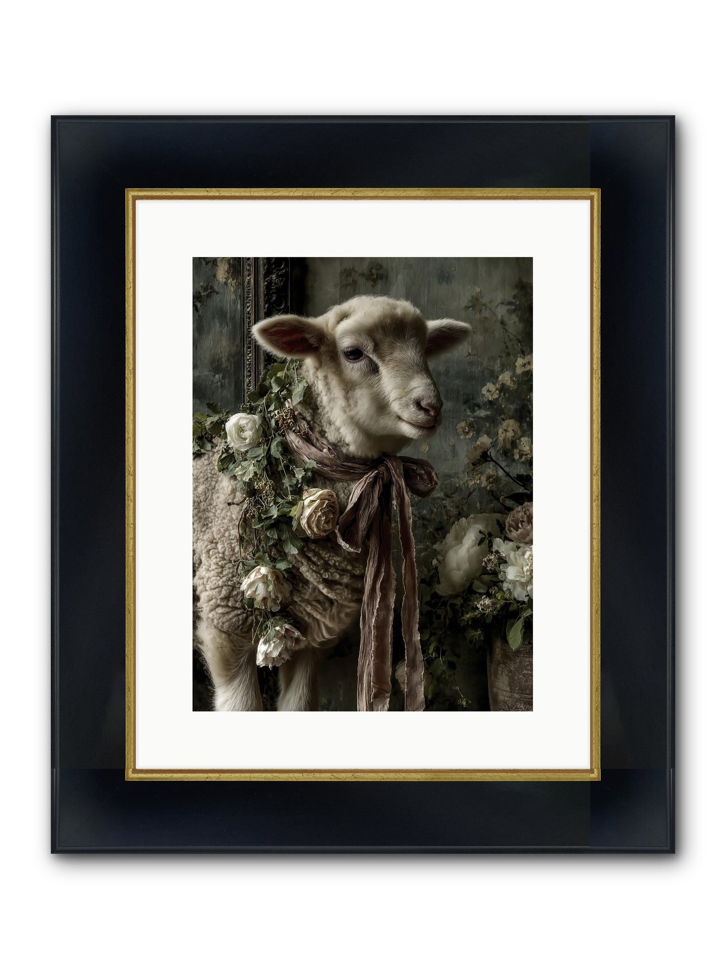 Blanchefleur Framed Print - Wide Black w/Gold 12x16