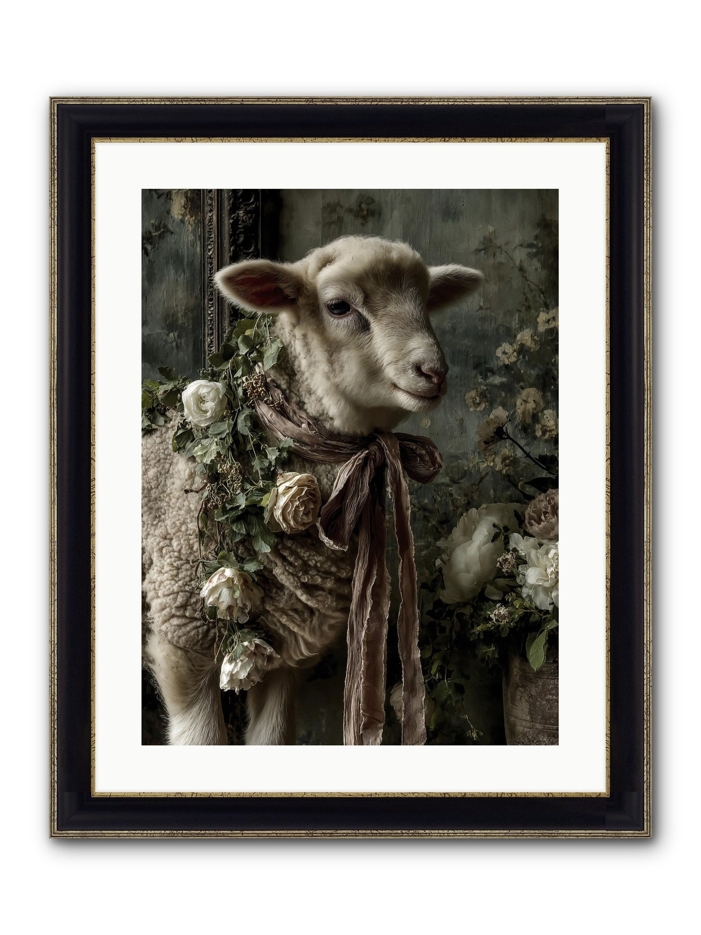 Blanchefleur Framed Print - Black & Gold 18x24