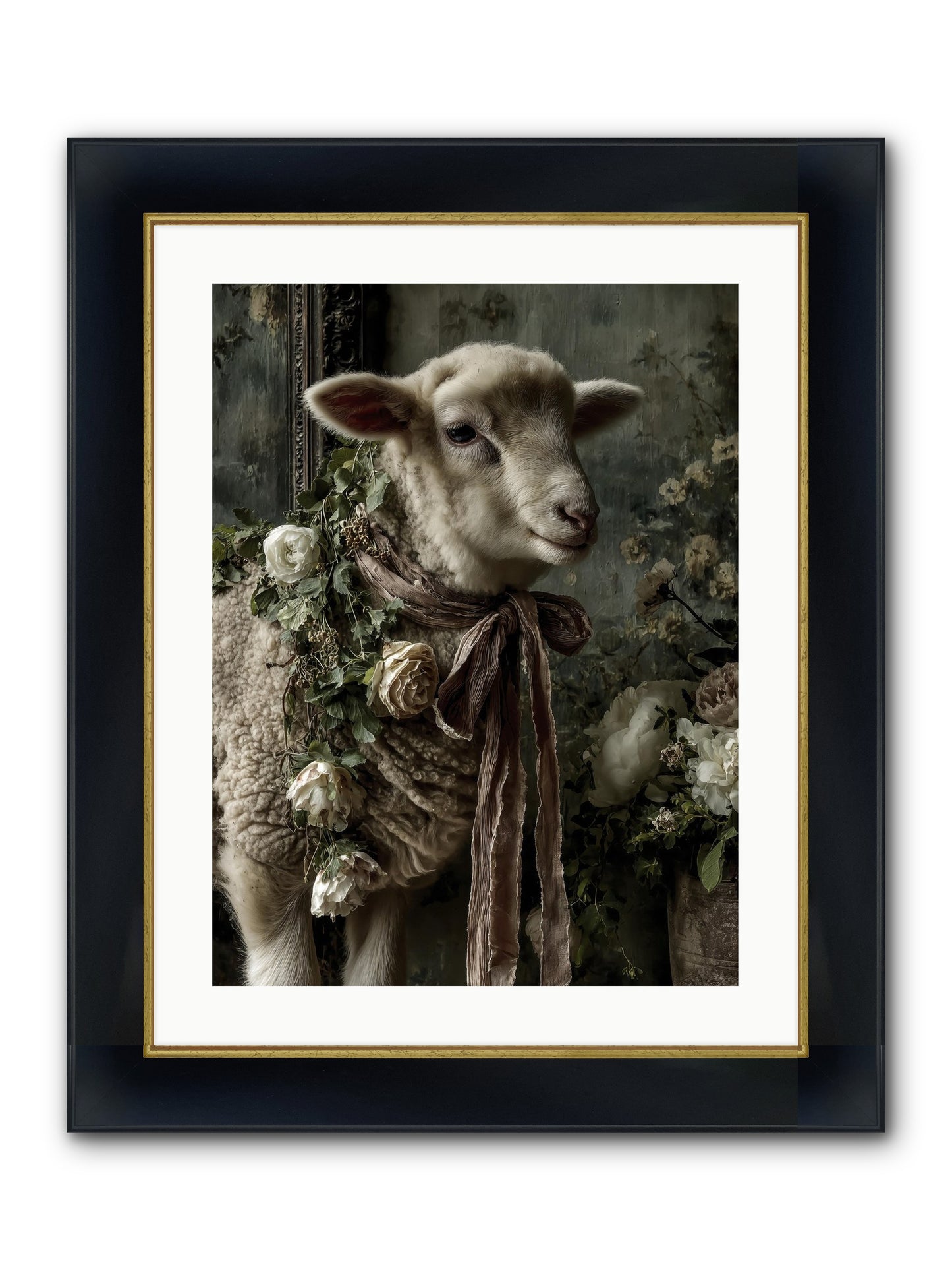 Blanchefleur Framed Print - Wide Black w/Gold 18x24
