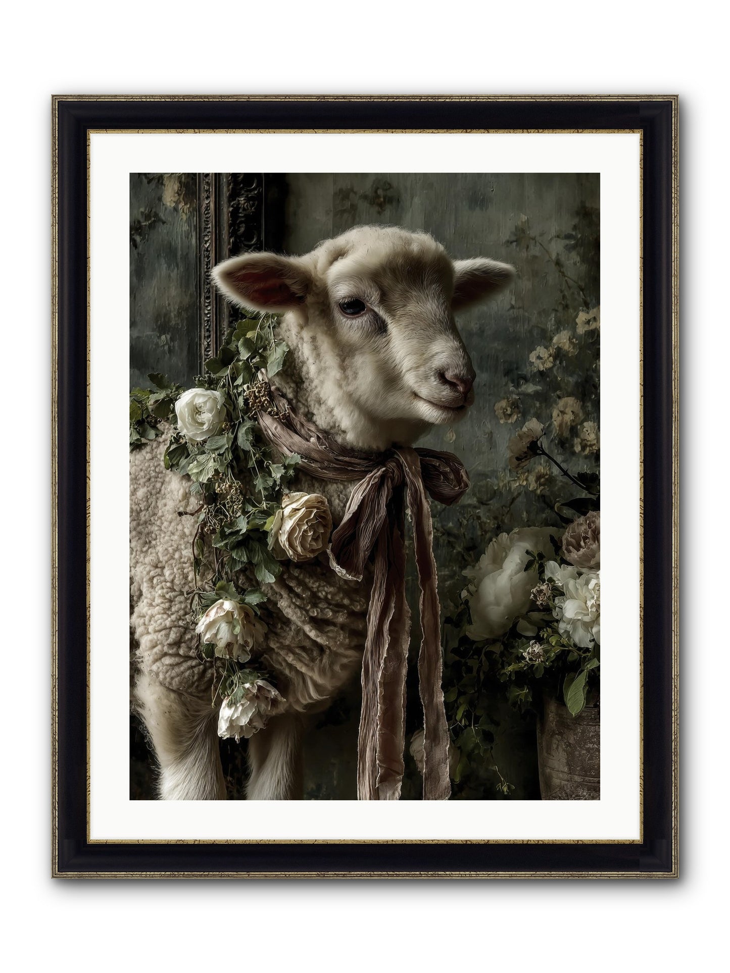 Blanchefleur Framed Print - Black & Gold 24x32