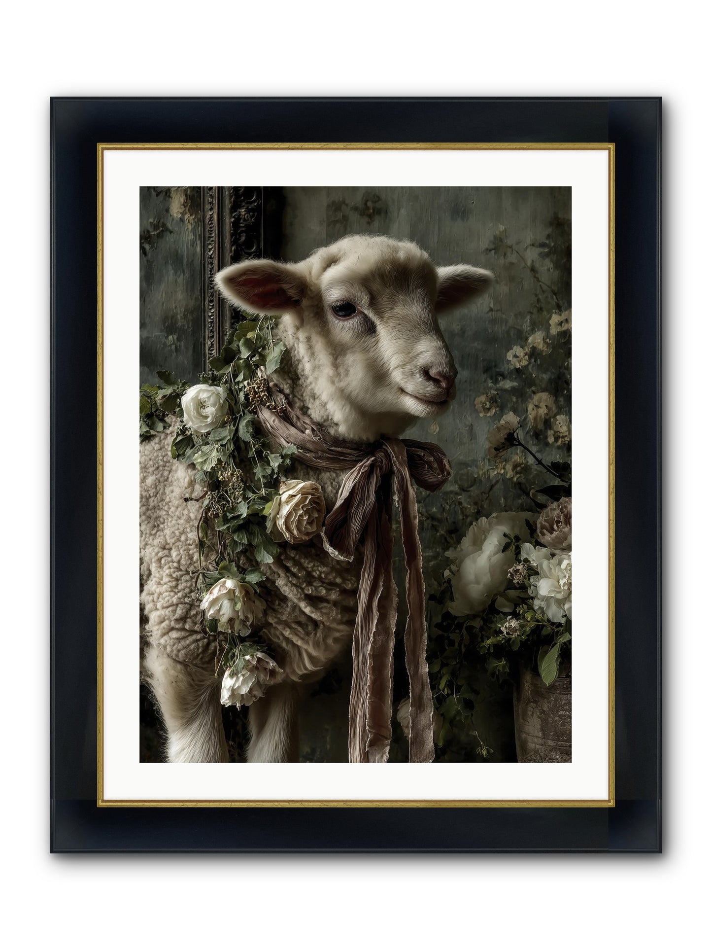 Blanchefleur Framed Print - Wide Black w/Gold 24x32
