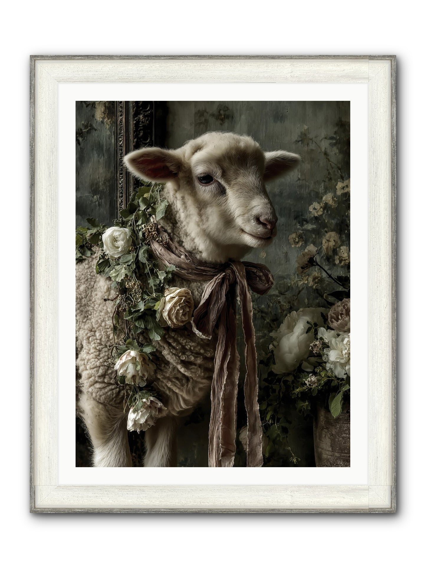 Blanchefleur Framed Print - Driftwood White 30x40
