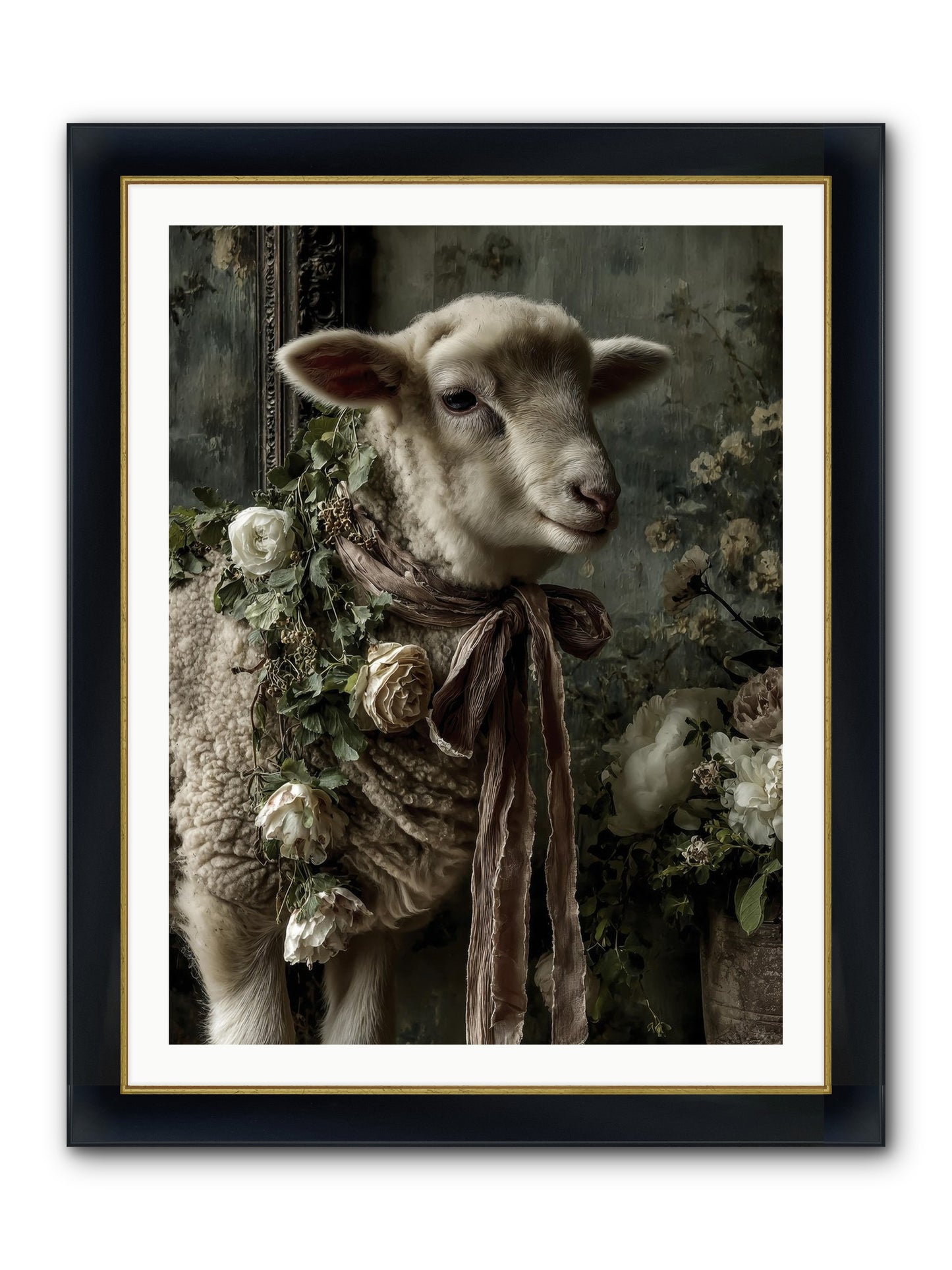 Blanchefleur Framed Print - Wide Black w/Gold 30x40
