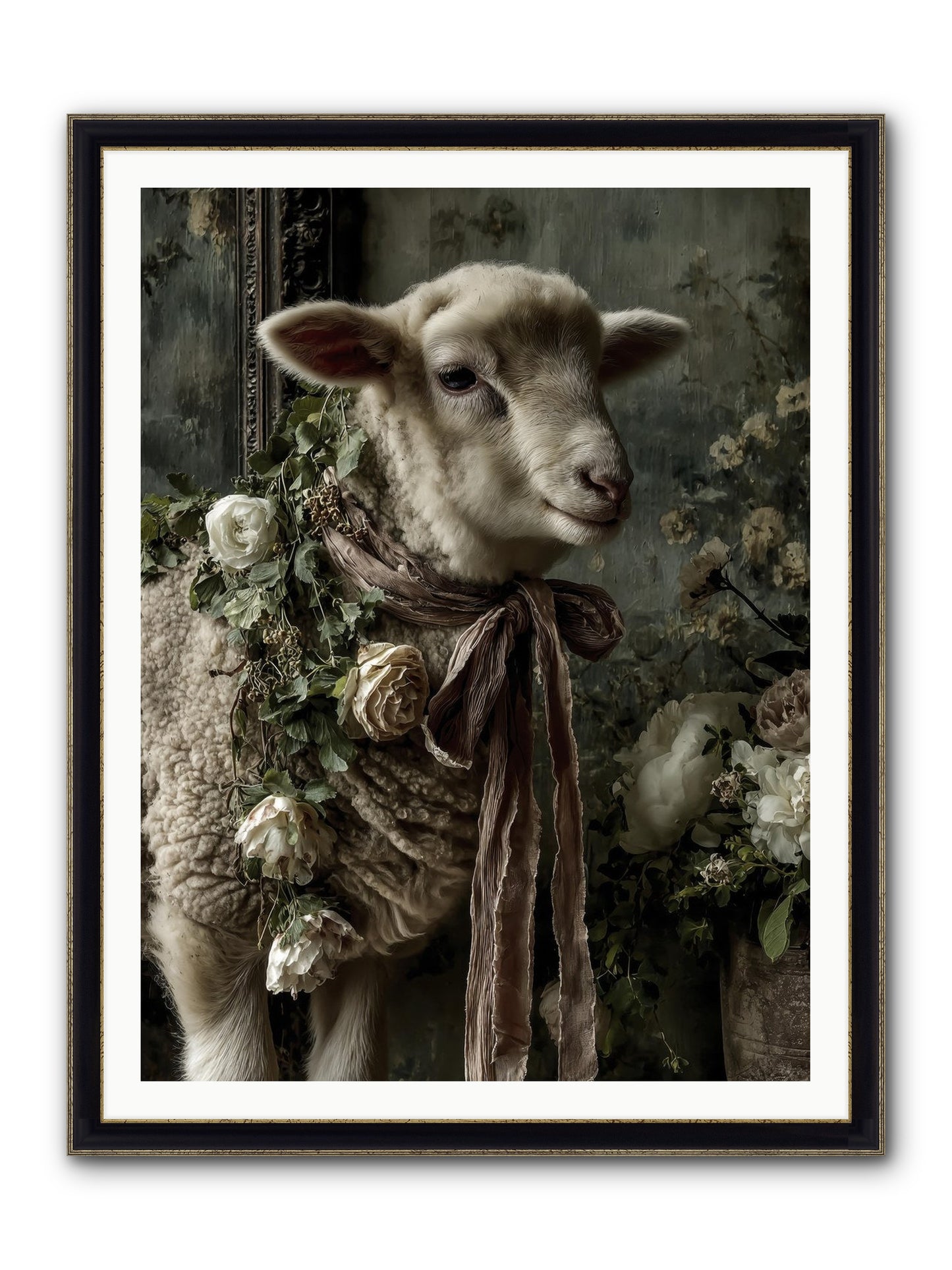 Blanchefleur Framed Print - Black & Gold 36x48