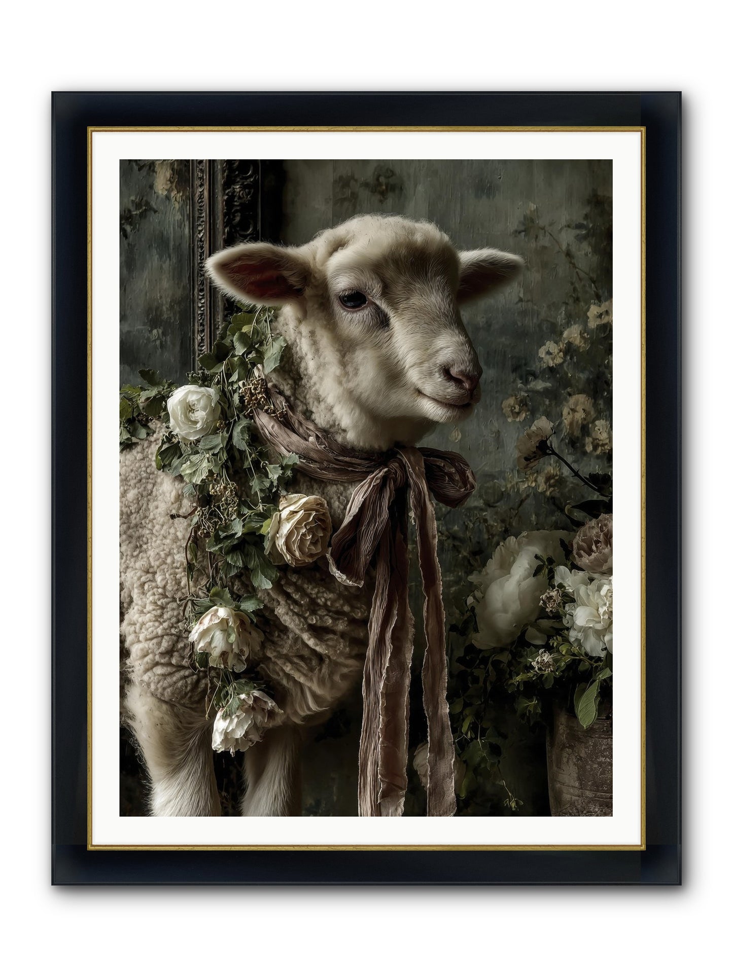 Blanchefleur Framed Print - Wide Black w/Gold 36x48
