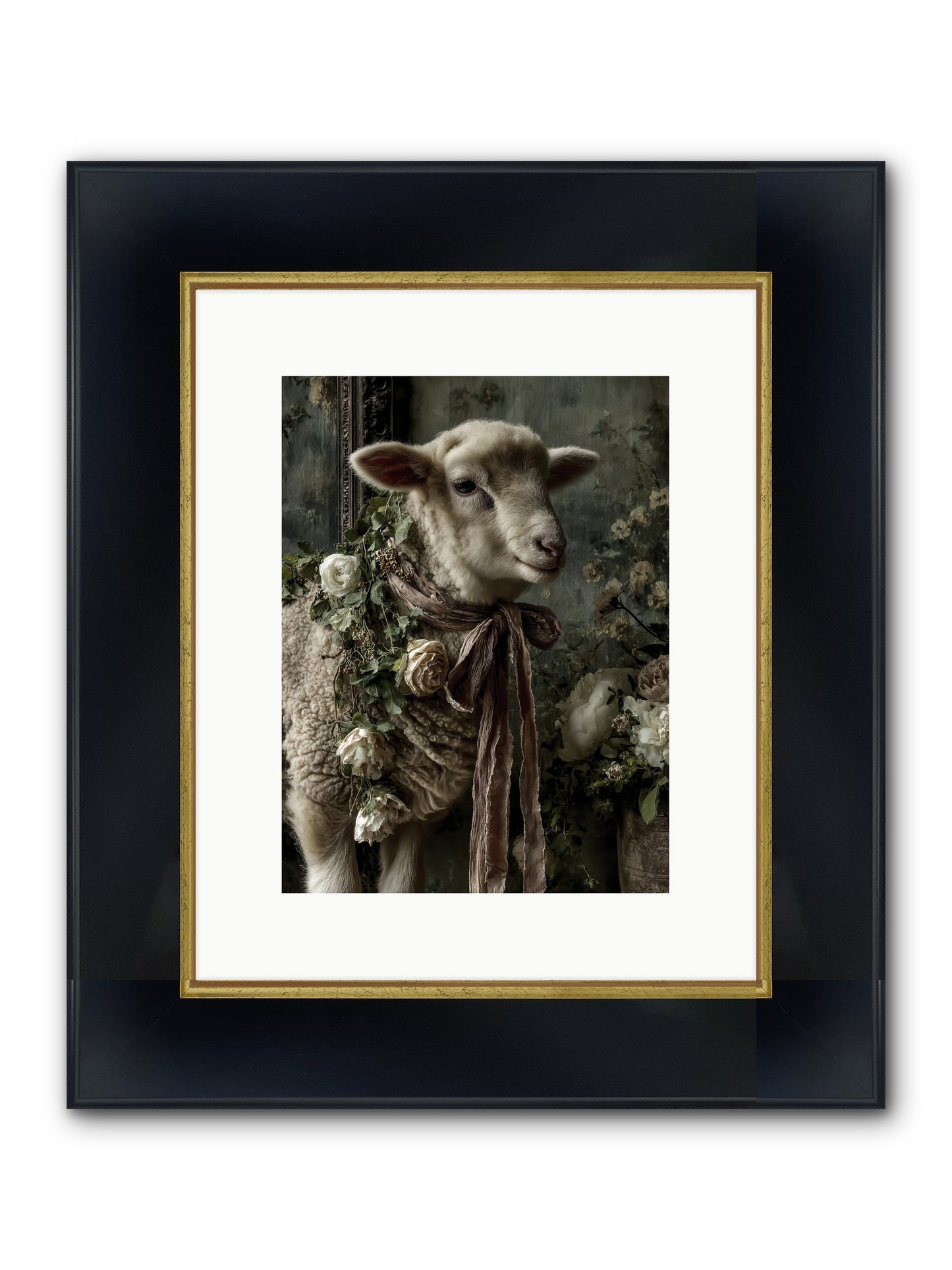 Blanchefleur Framed Print - Wide Black w/Gold 9x12
